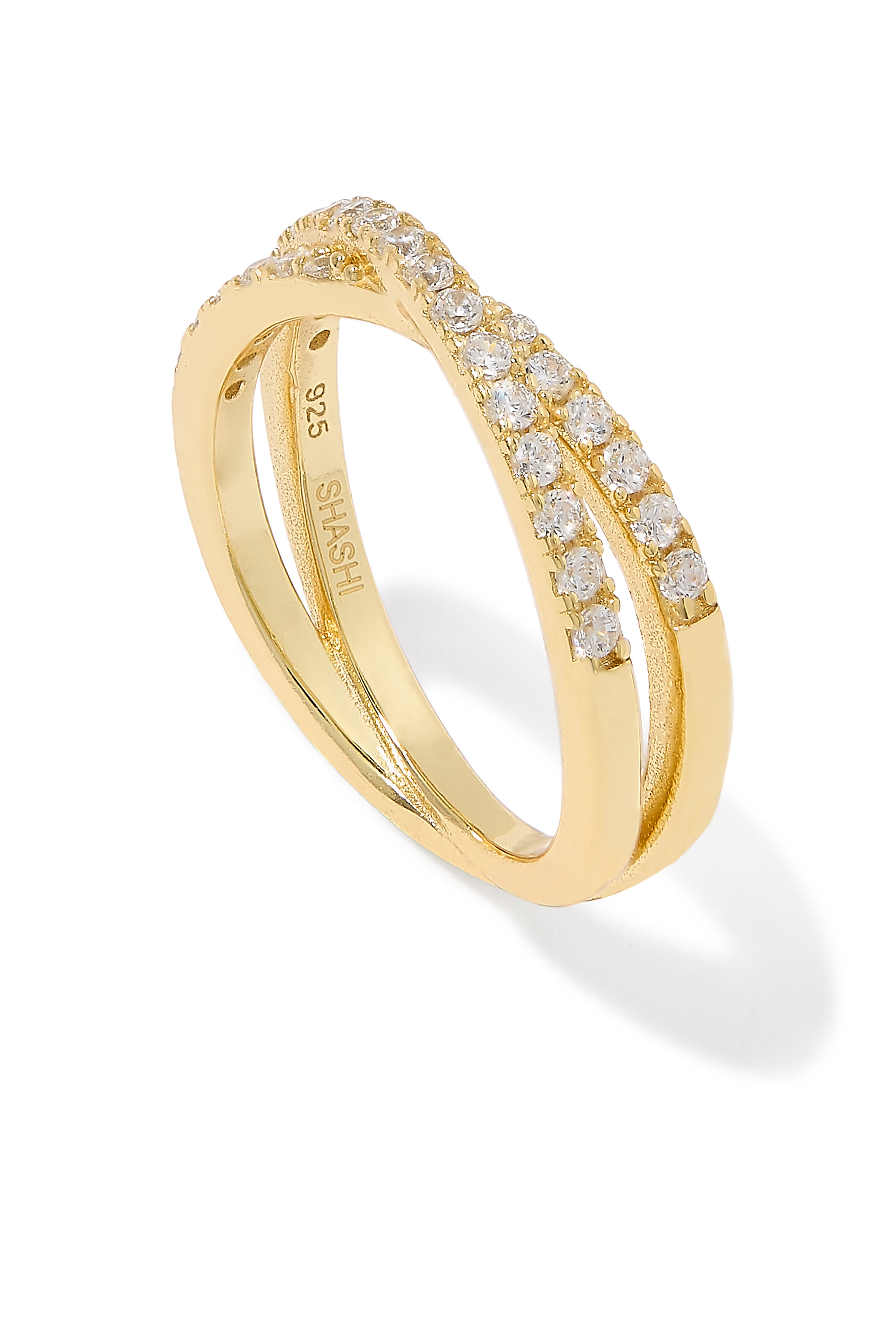 Staci Double Pavé Ring,  14K Vermeil  on Sterling Silver & Cubic Zirconia