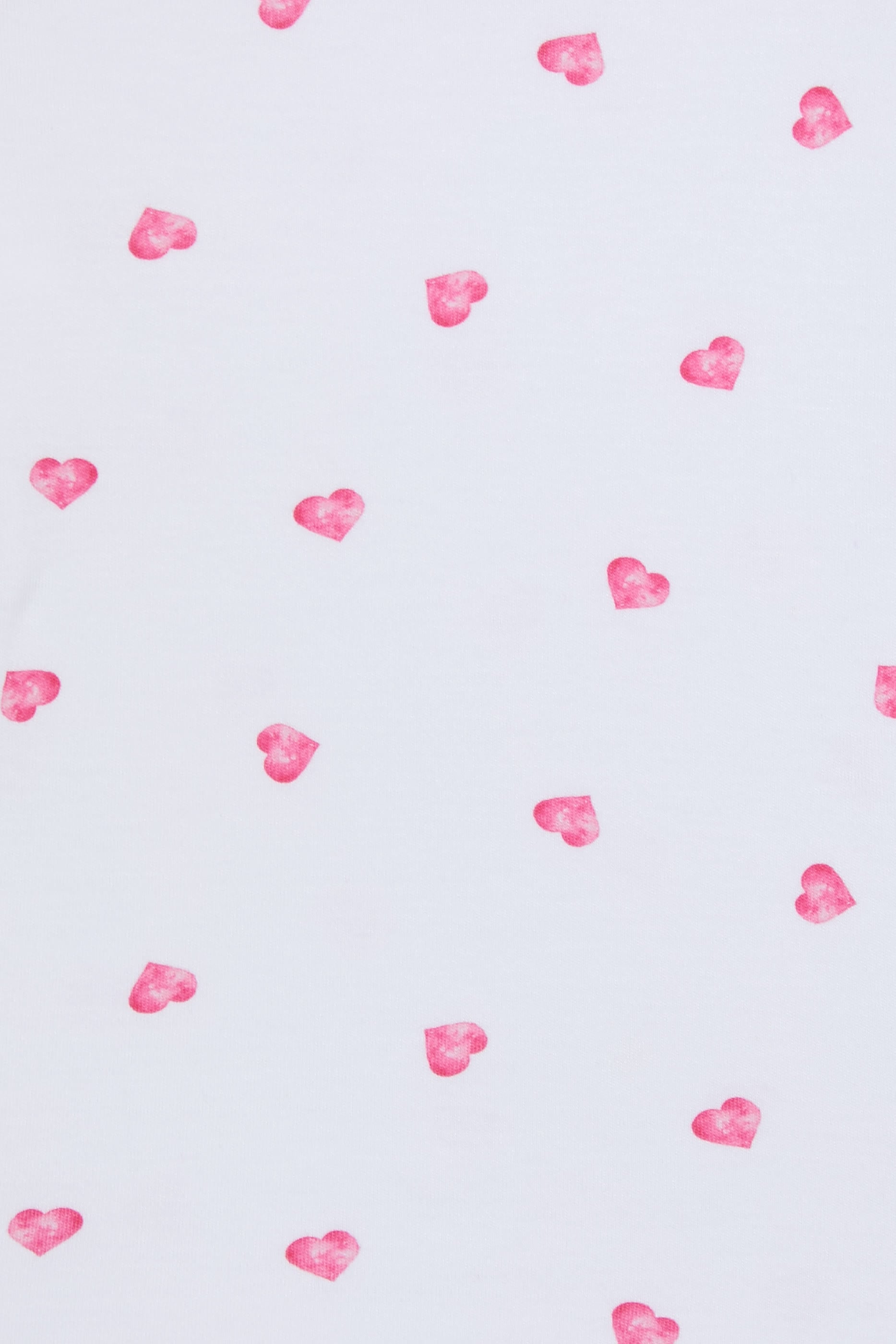 Kids  Pink Heart Print Pajamas with Frill