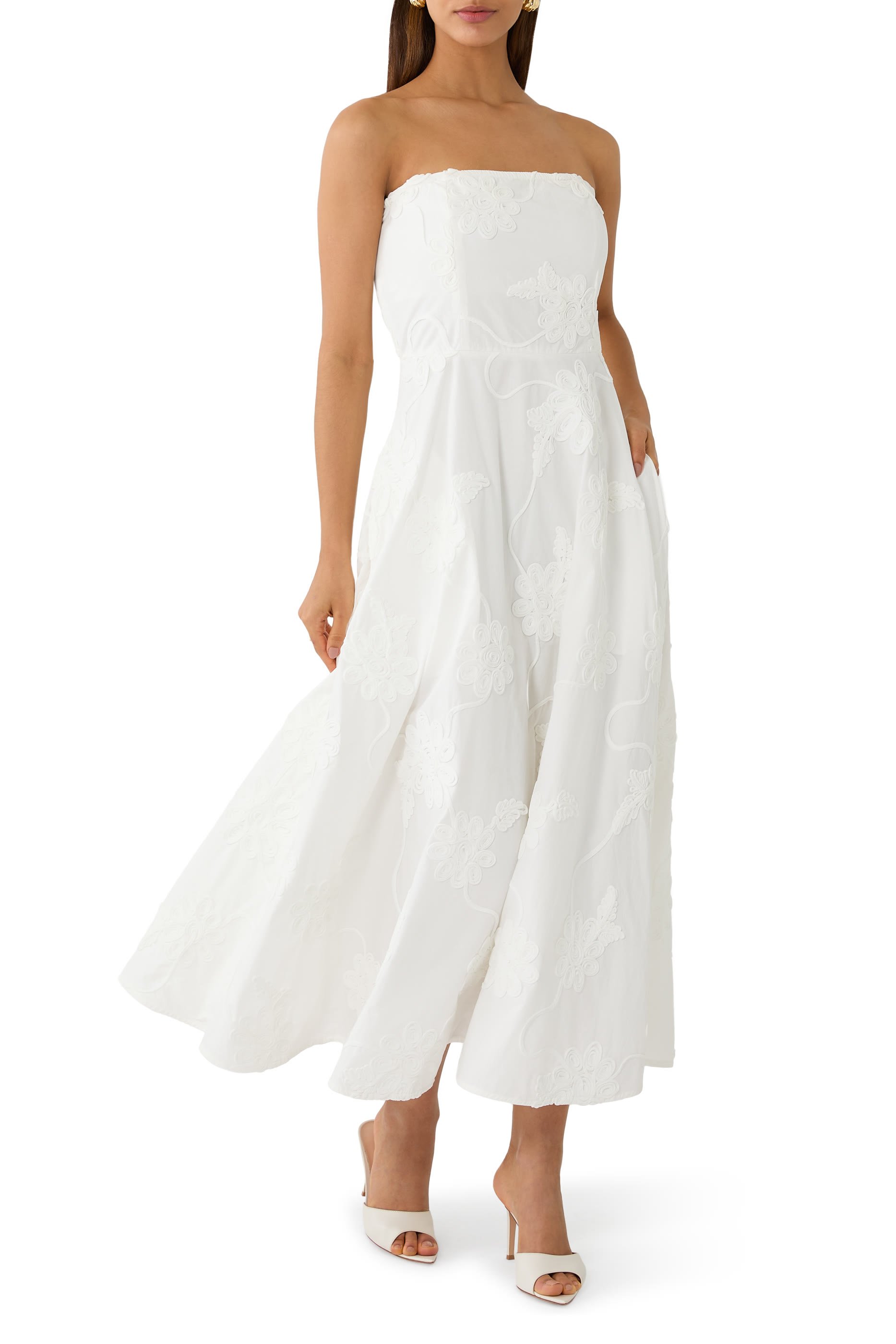 Floral-Embroidered Dress