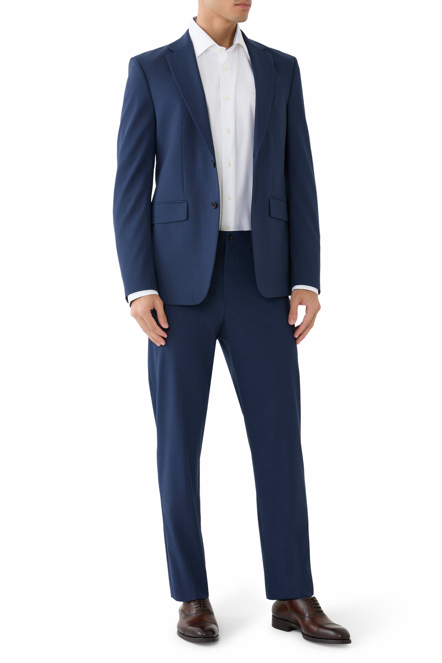 Geometric Effect Textured Twill Shirt