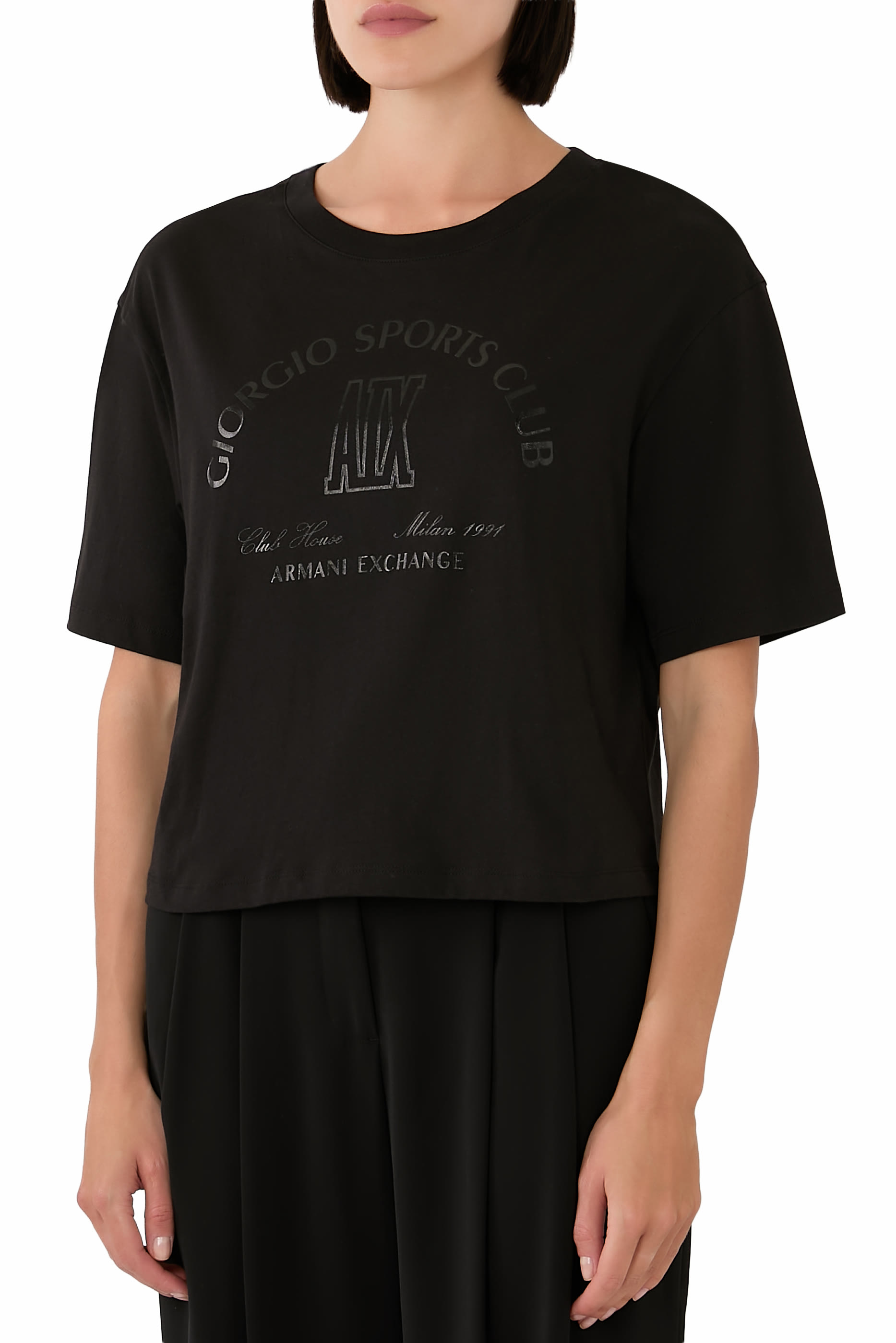 Clubhouse AX Logo Cropped T-Shirt