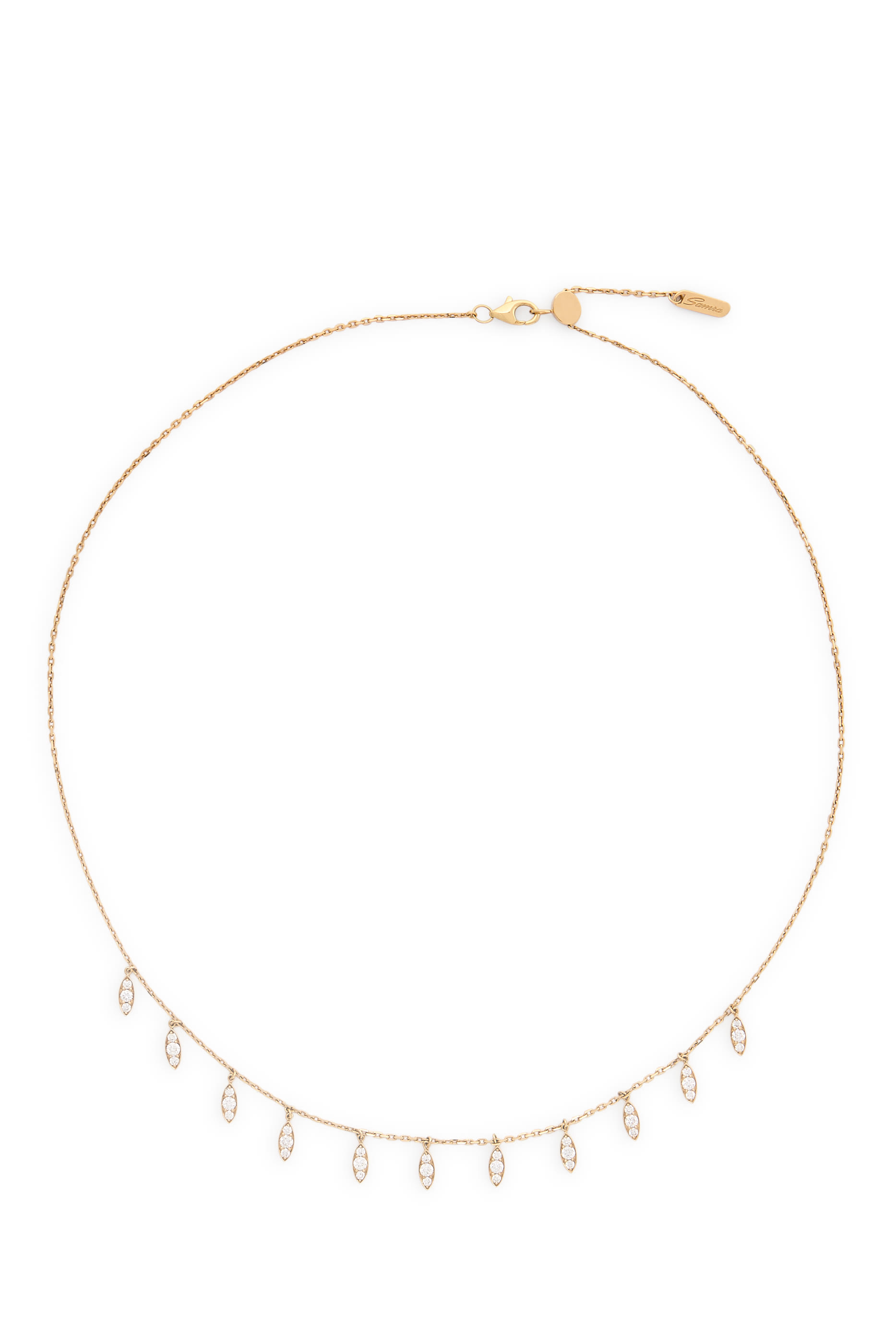Barq Marquise Dangling Necklace, 18k Yellow Gold & Diamonds