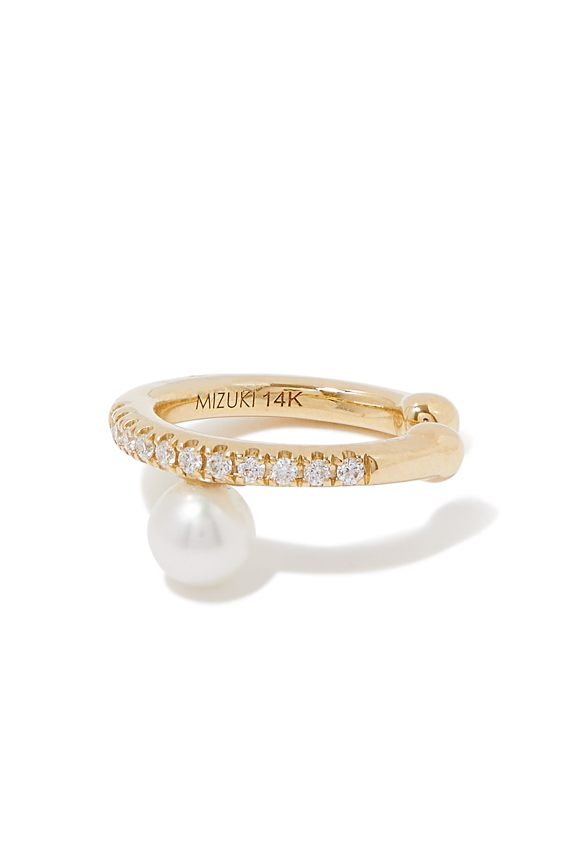 14-Karat Gold, Diamond and Freshwater Pearl Ear Cuff