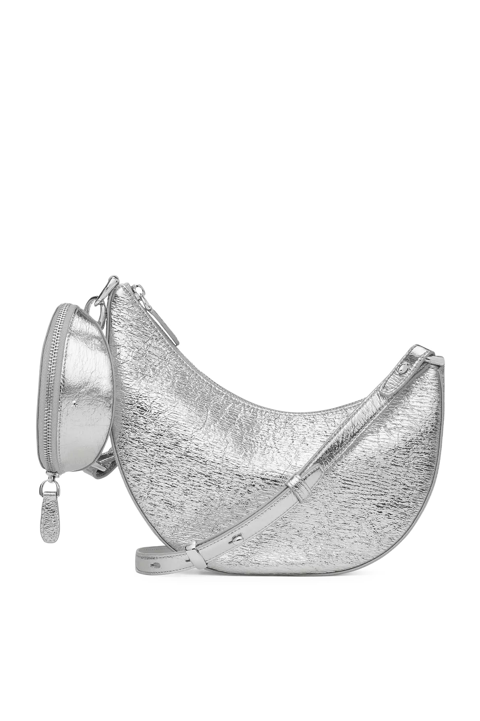 Duo Crinkle Metallic Leather Crossbody Bag
