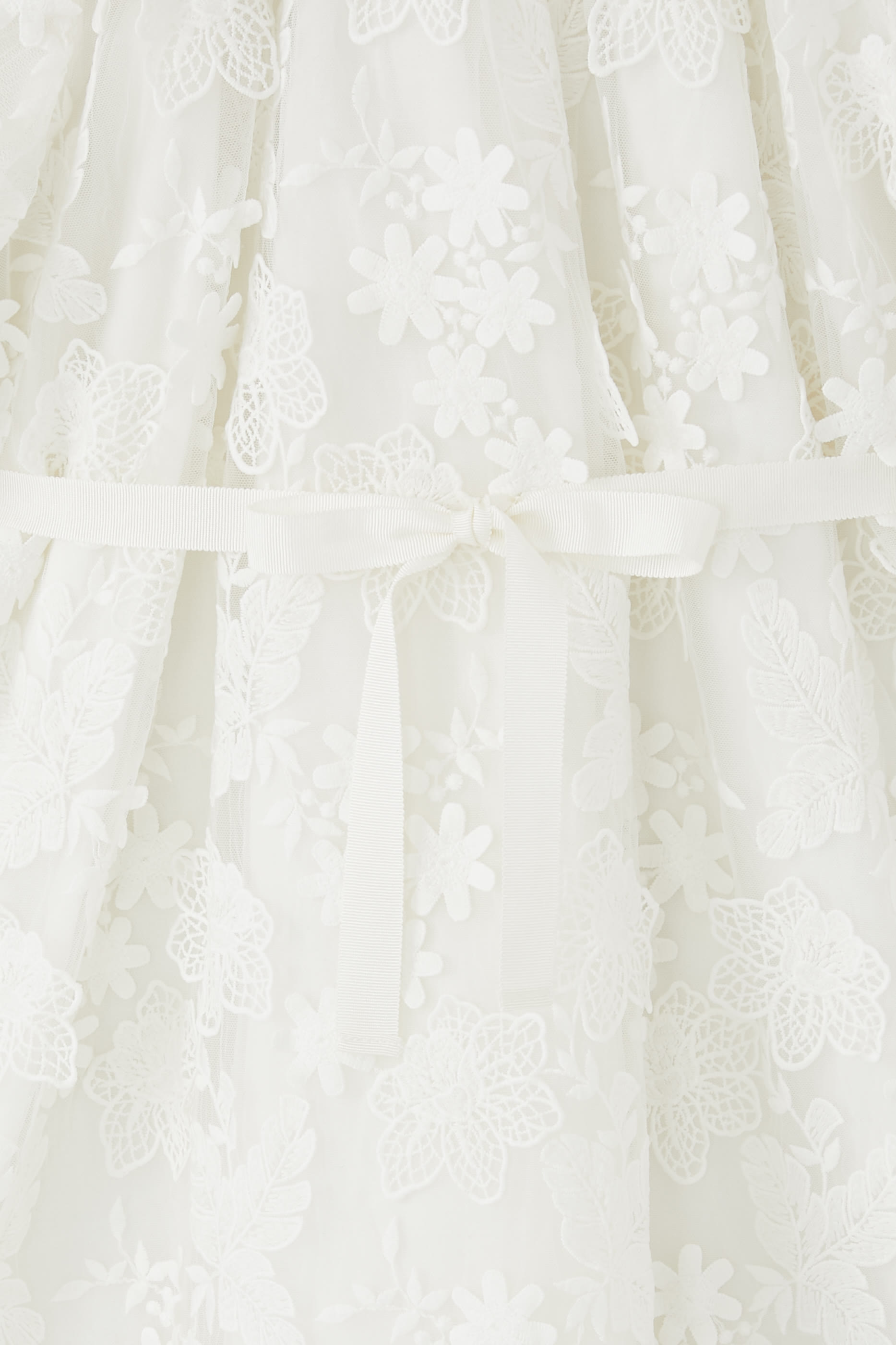 Kids Floral Applique Tulle Dress