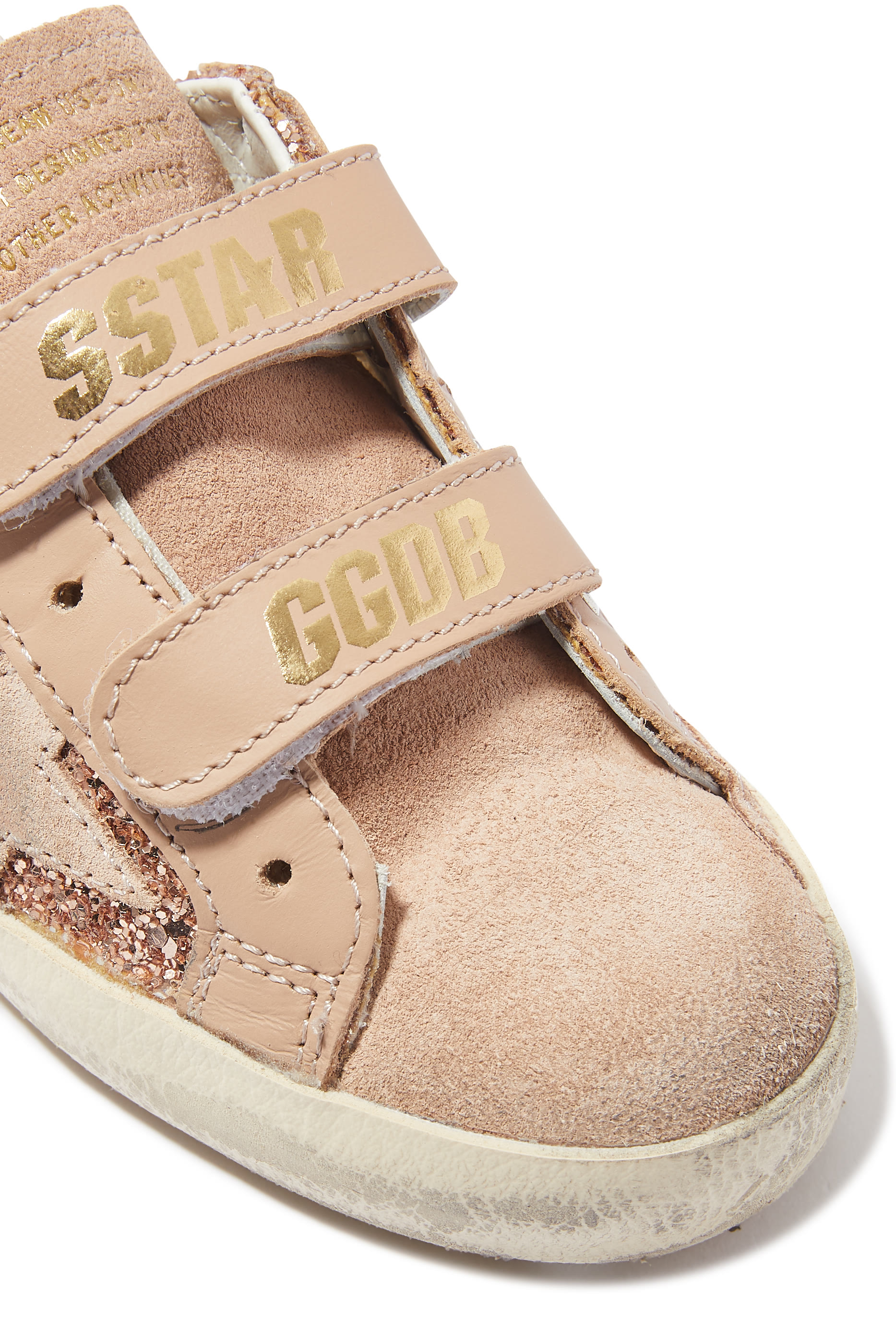 Kids Old School Suede & Glitter Sneakers