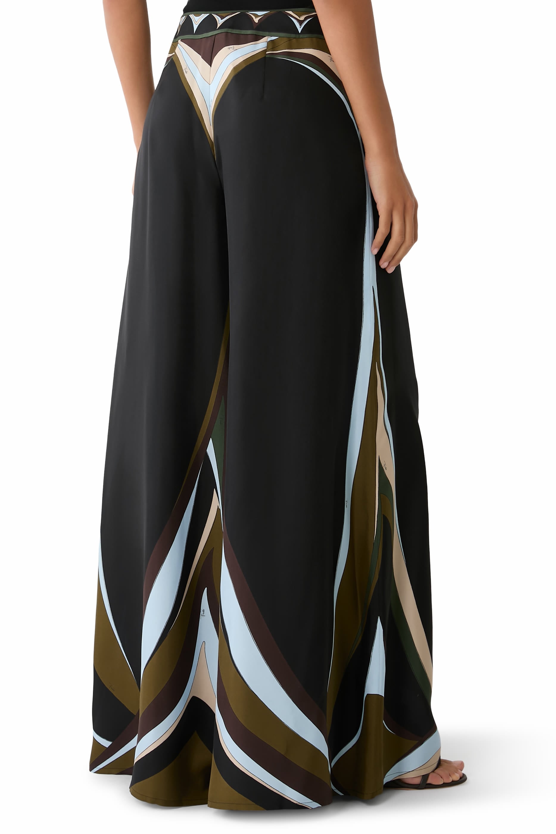 Fari Print Silk Palazzo Pants