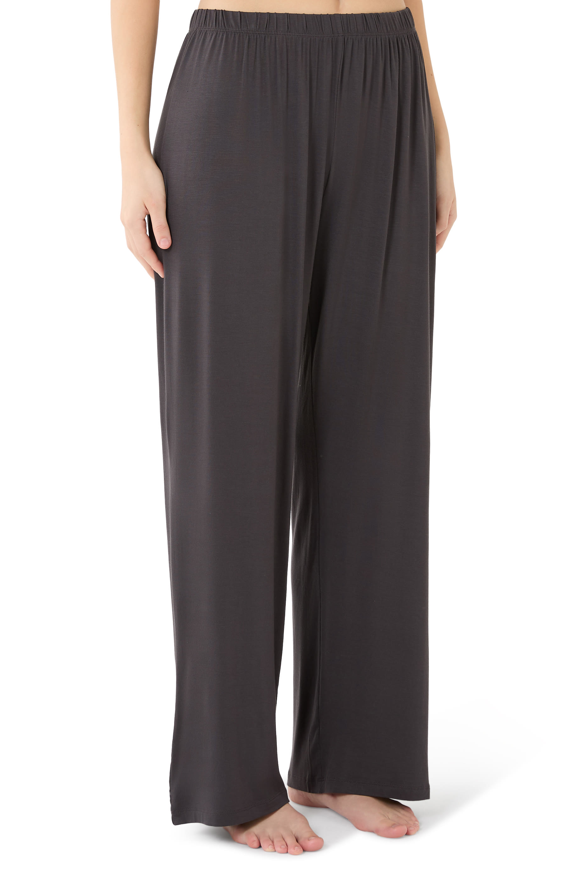 Jersey Scoop Neck Lace Trim Pajama Set