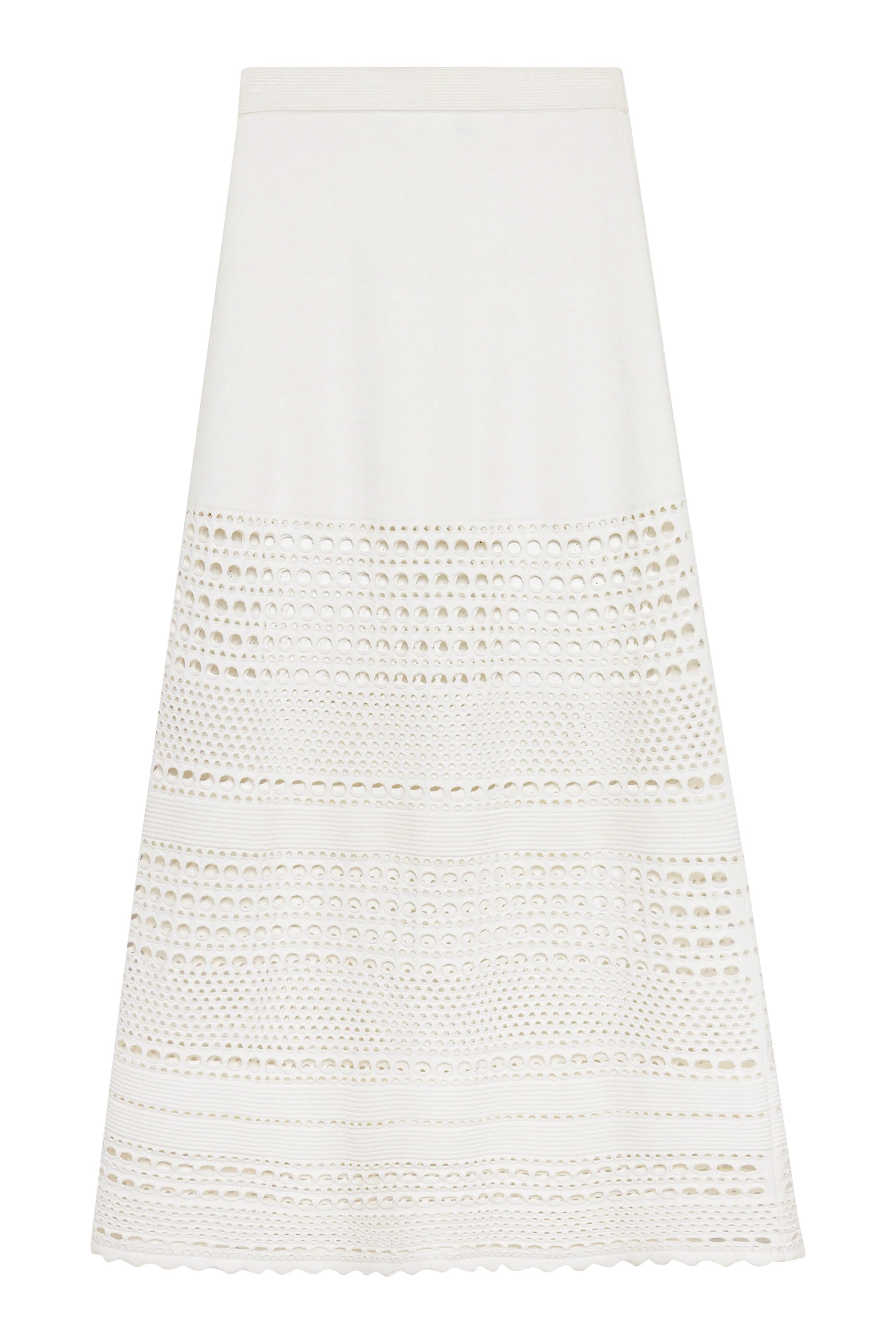 Westly Open Stitch Midi Skirt 