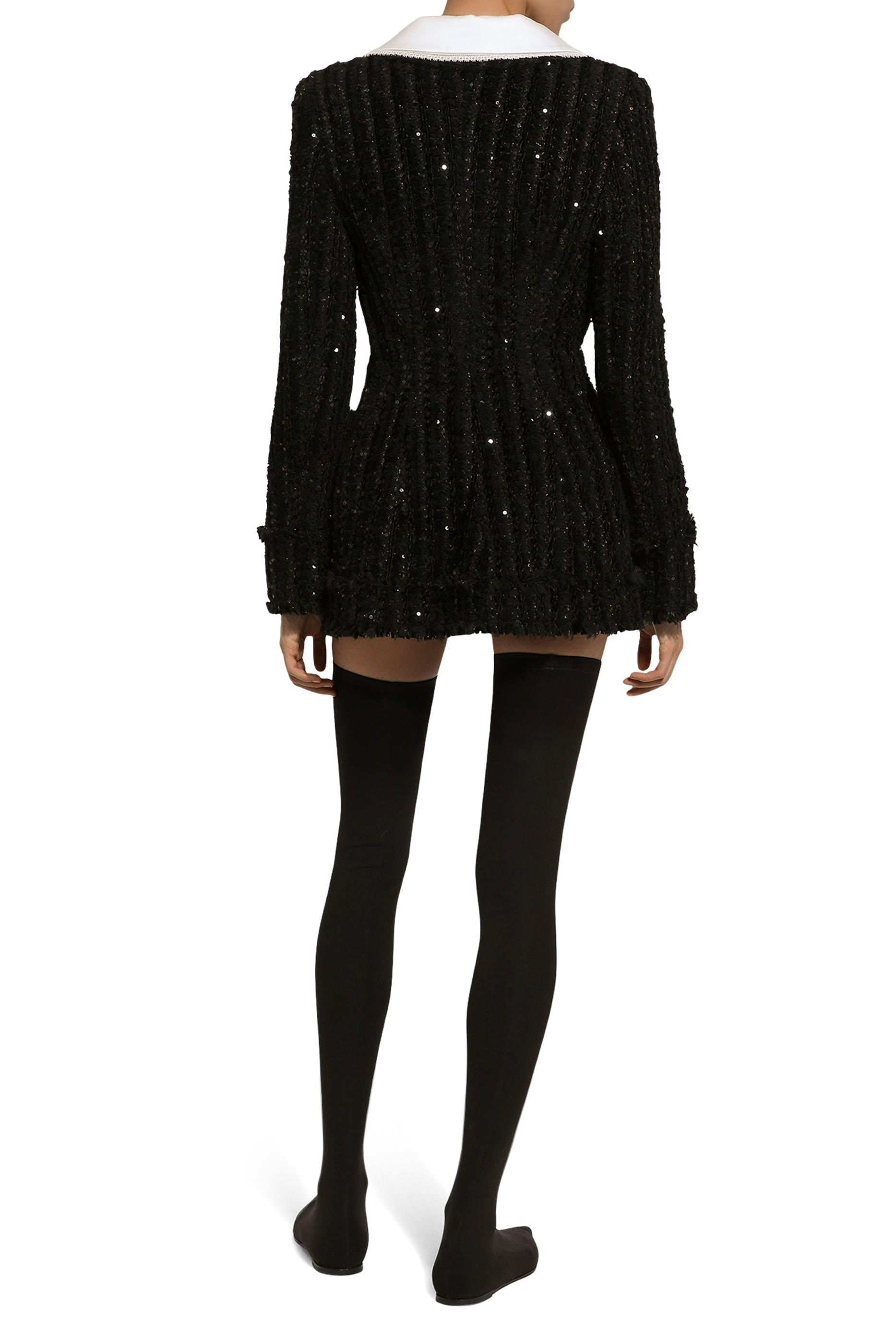 Micro-Sequin Embellished Tweed Jacket