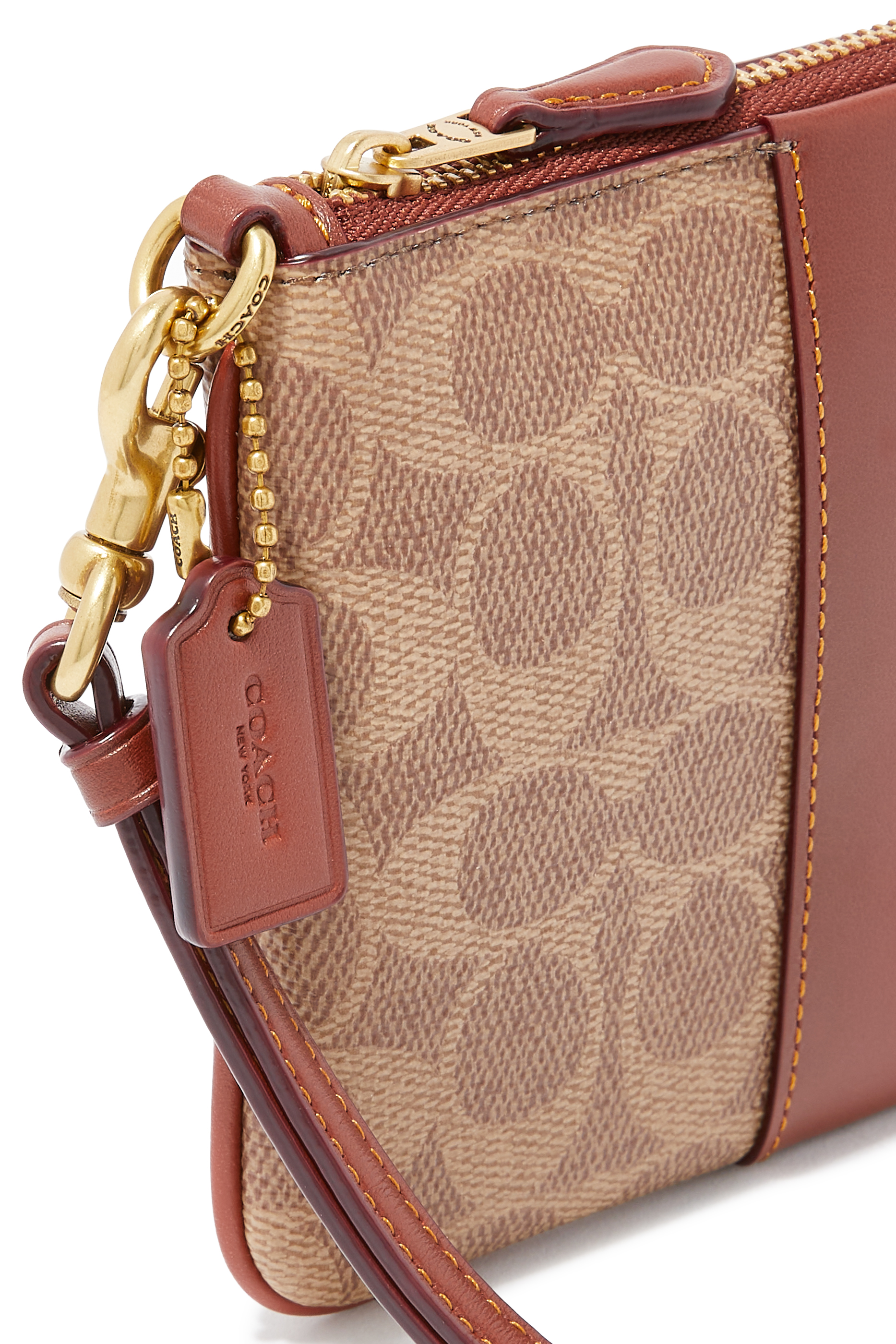 Signature Canvas Small Wristlet Pouch