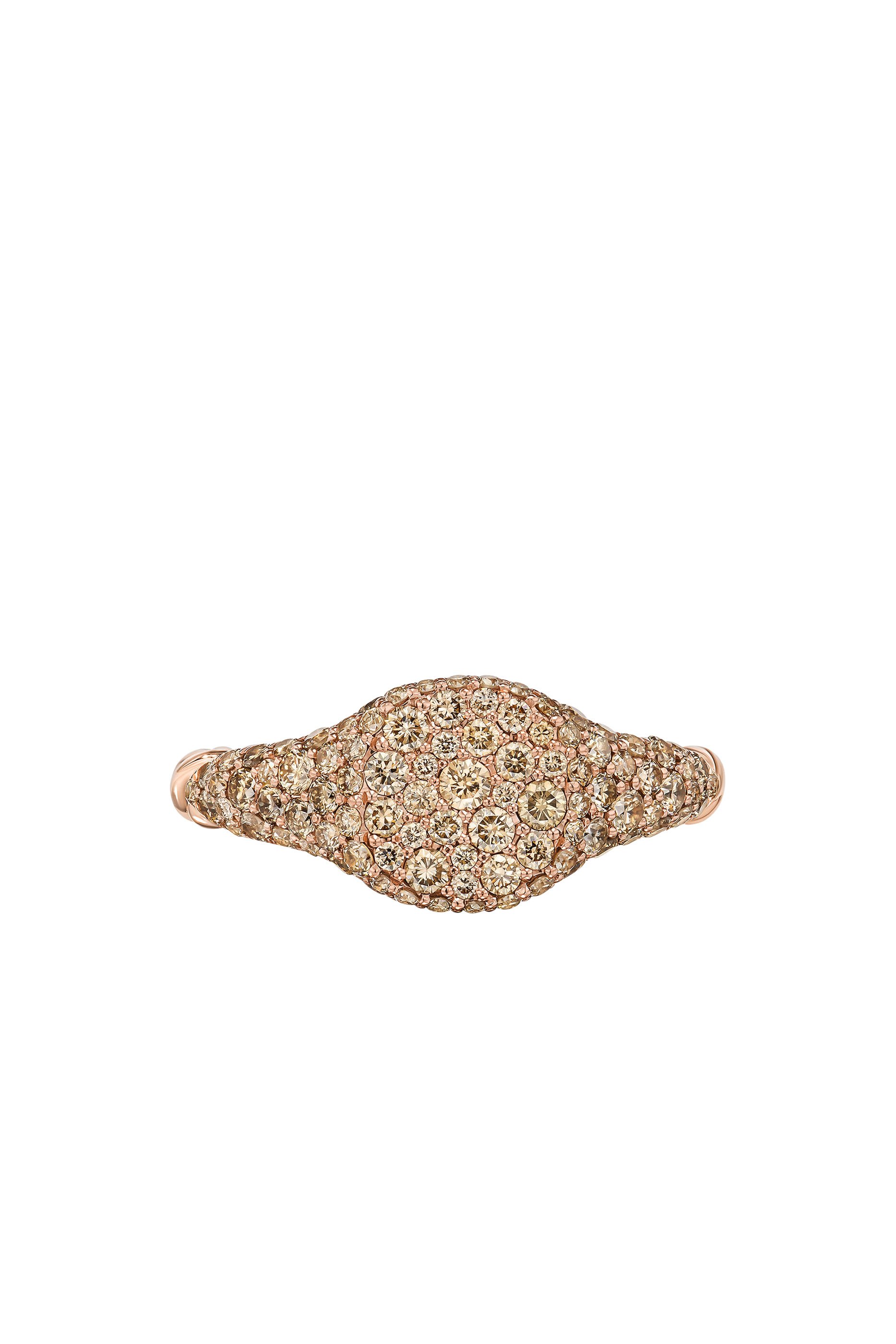 Petite Pavé Pinky Ring, 18k Pink Gold with Diamonds