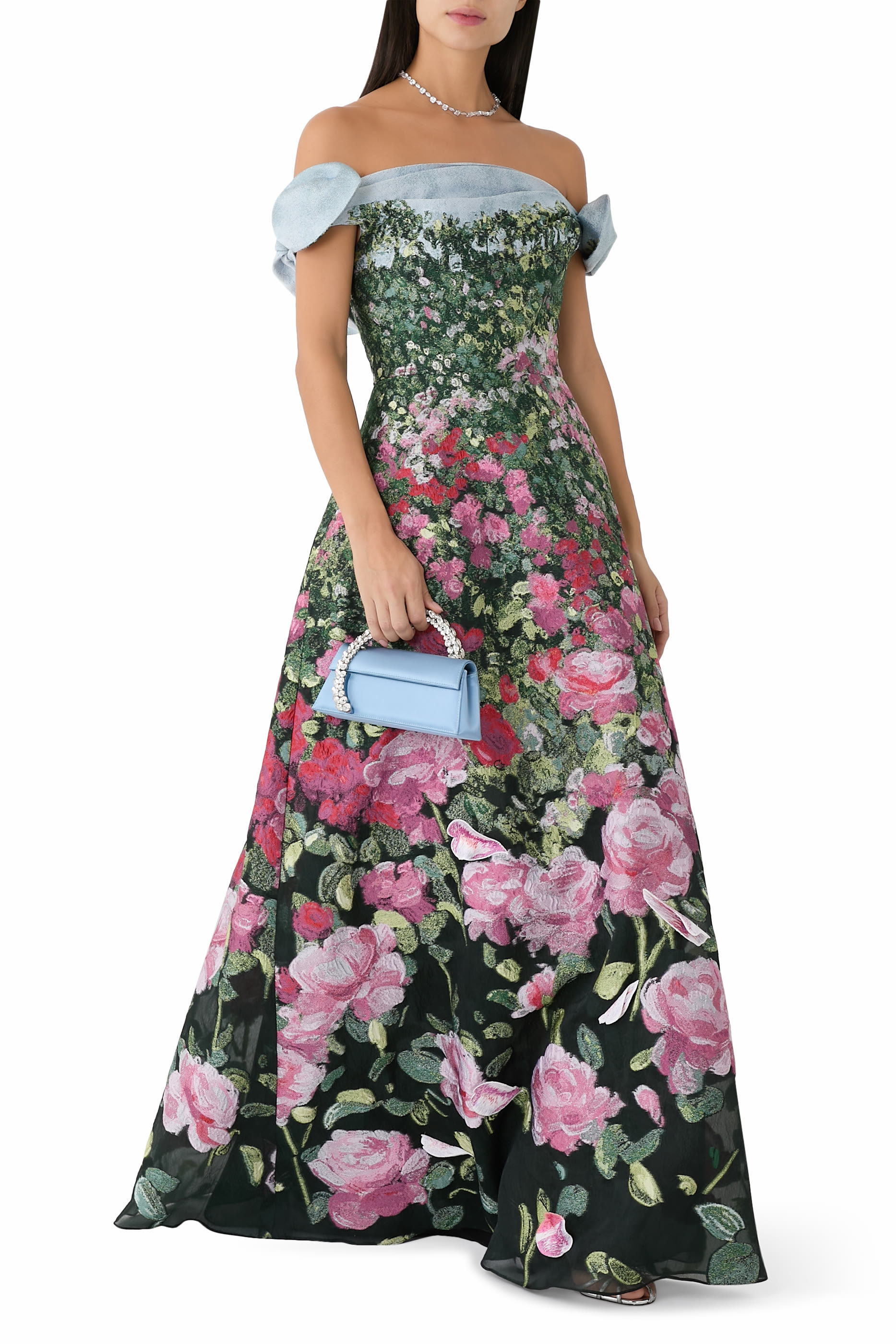 Rose Field Fil Coupé Gown