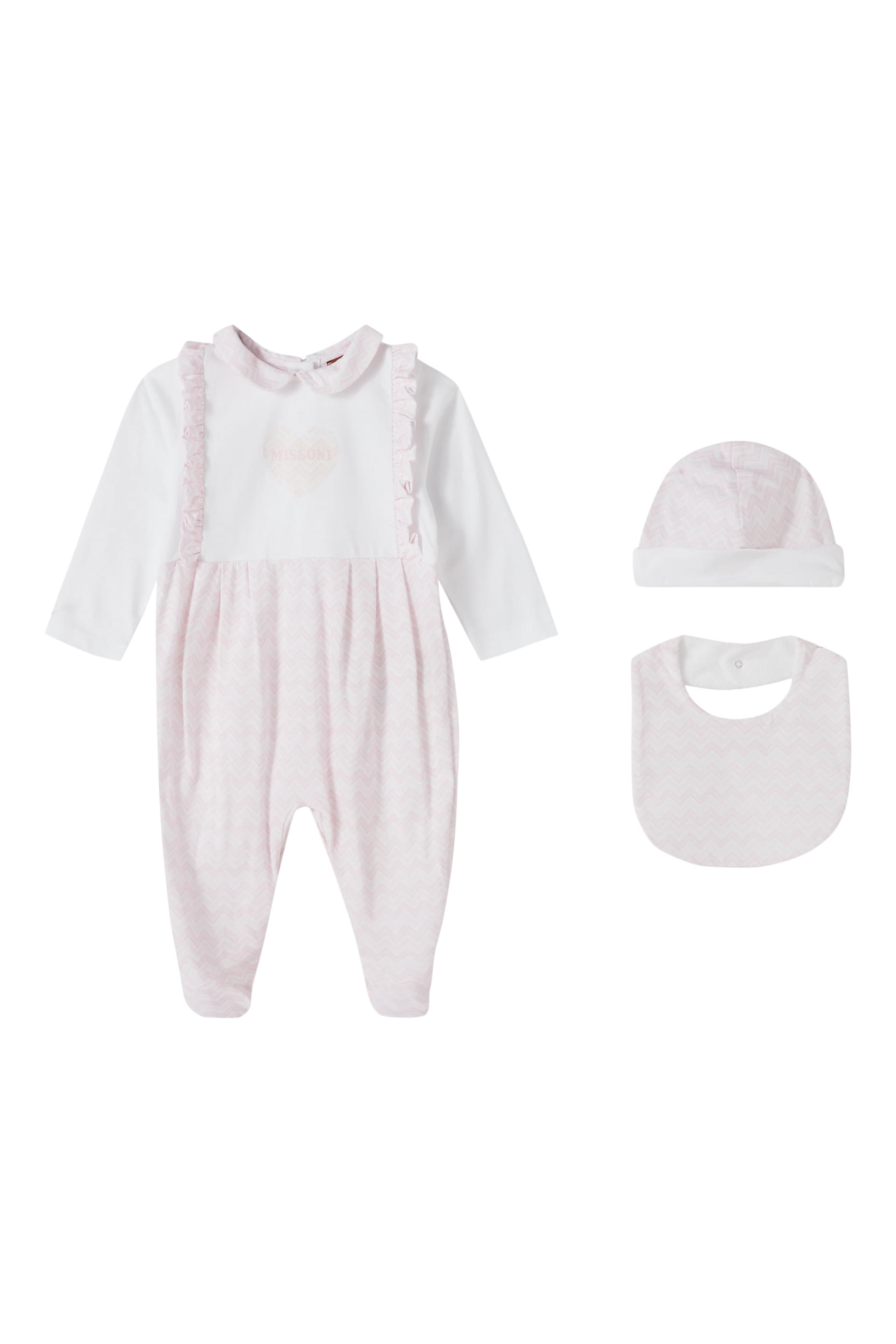 Kids Zigzag Bodysuit, Bib & Hat Set