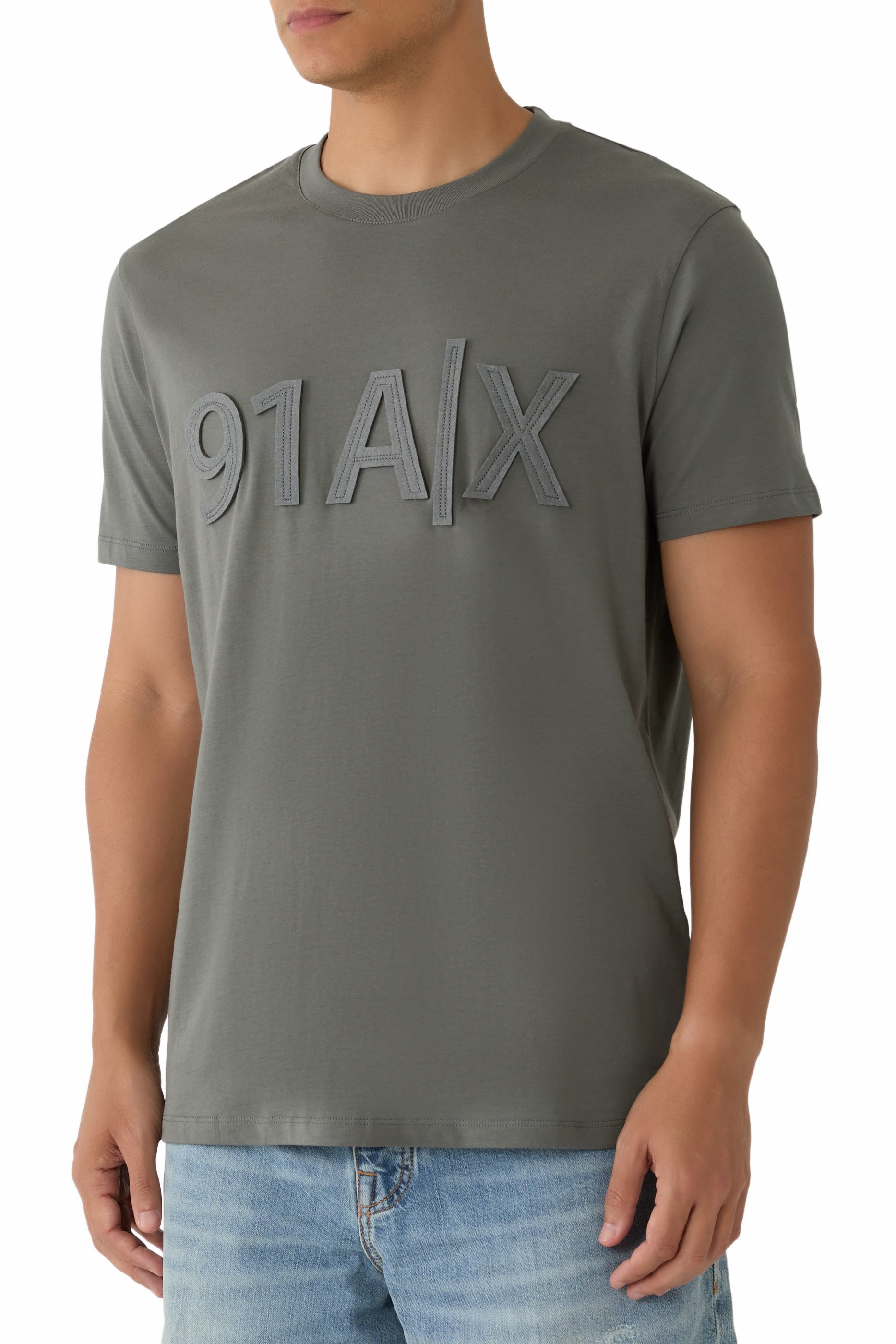 AX Logo Cotton-Jersey T-Shirt
