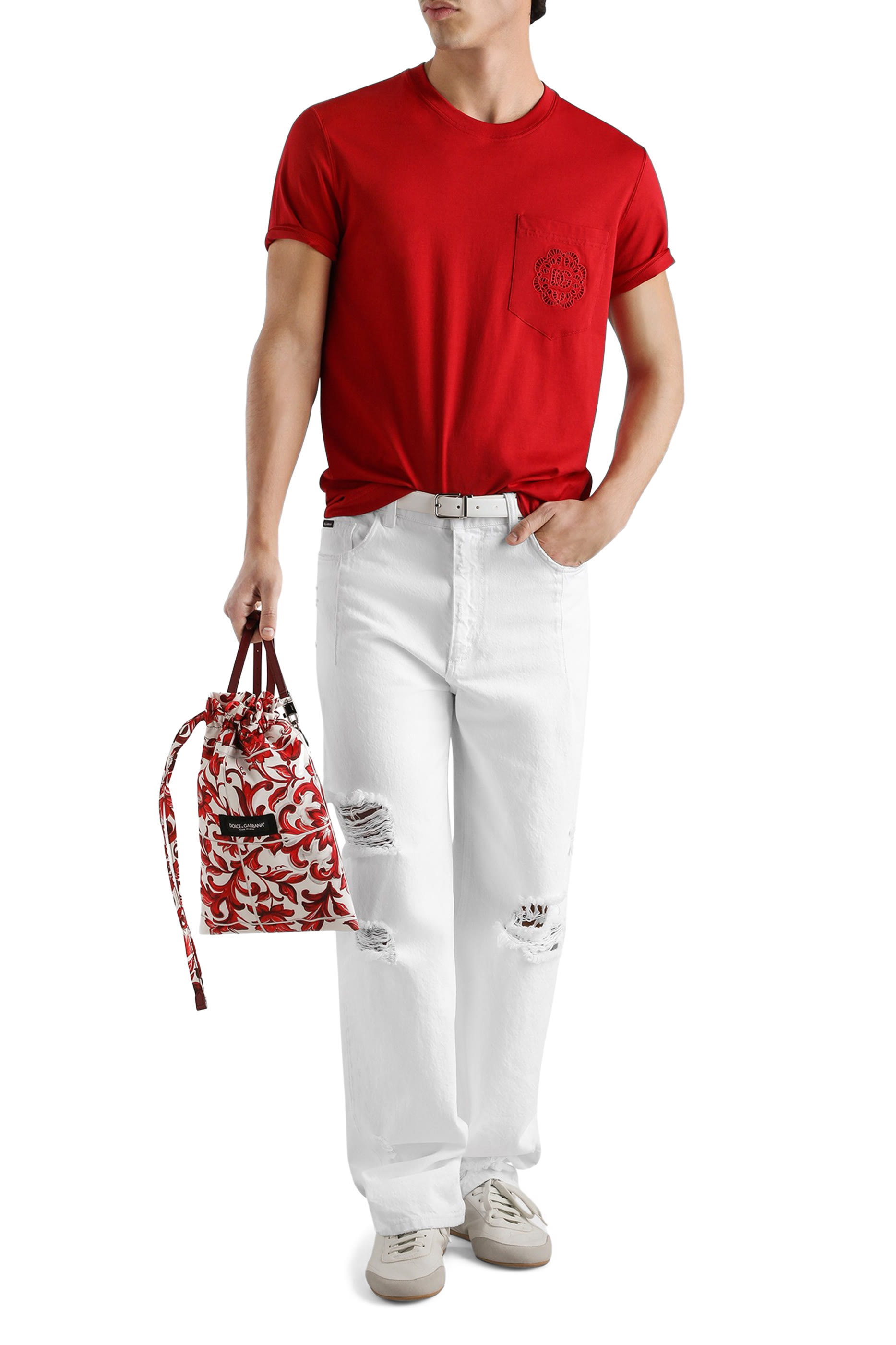  Cotton T-Shirt with Logo Embroidery