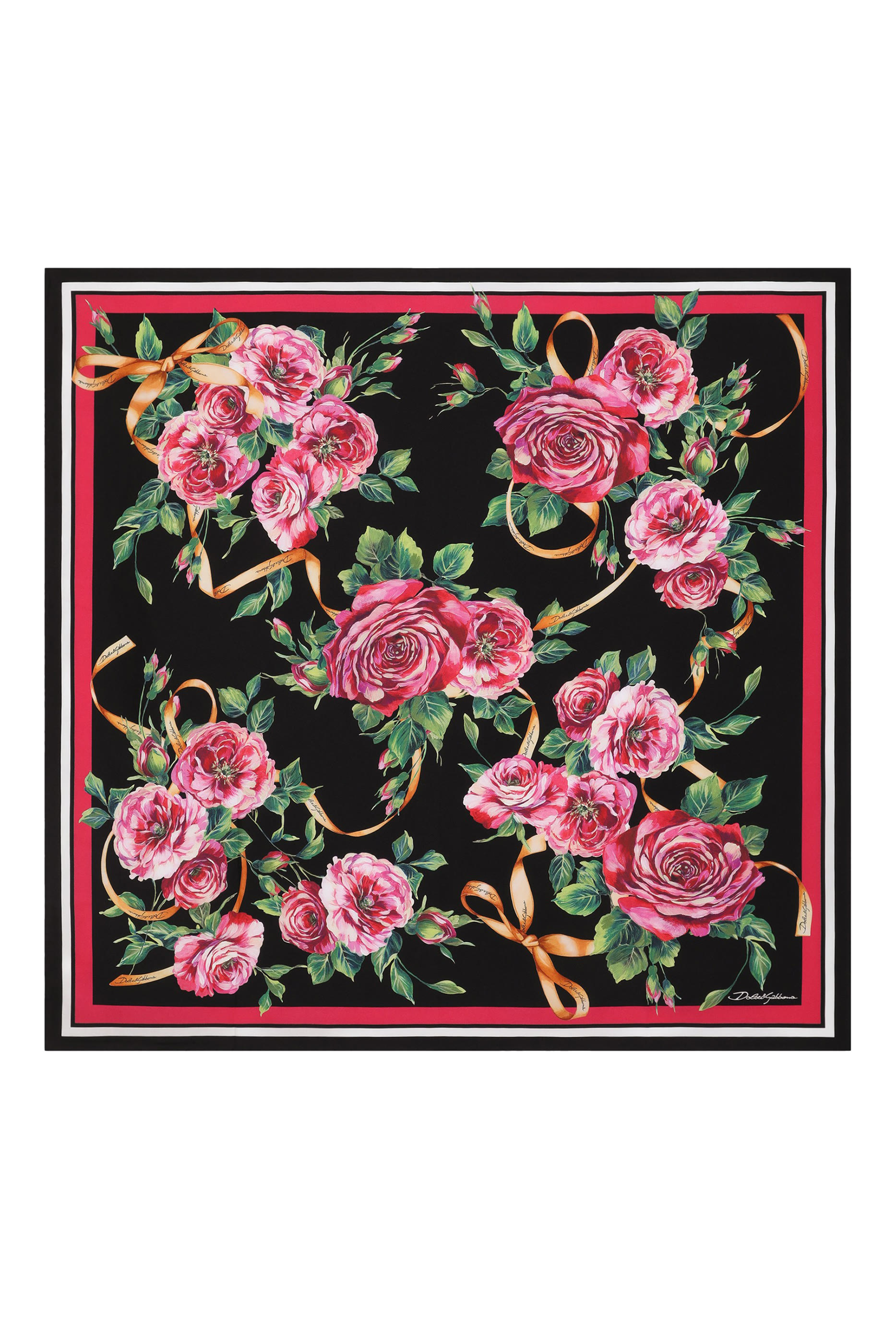 Rose-Print Silk Twill Foulard