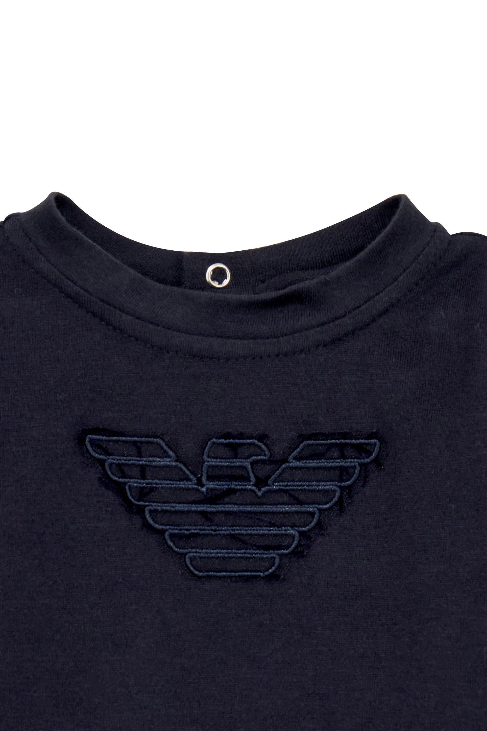 Kids Embroidered Logo and Back Button T-Shirt