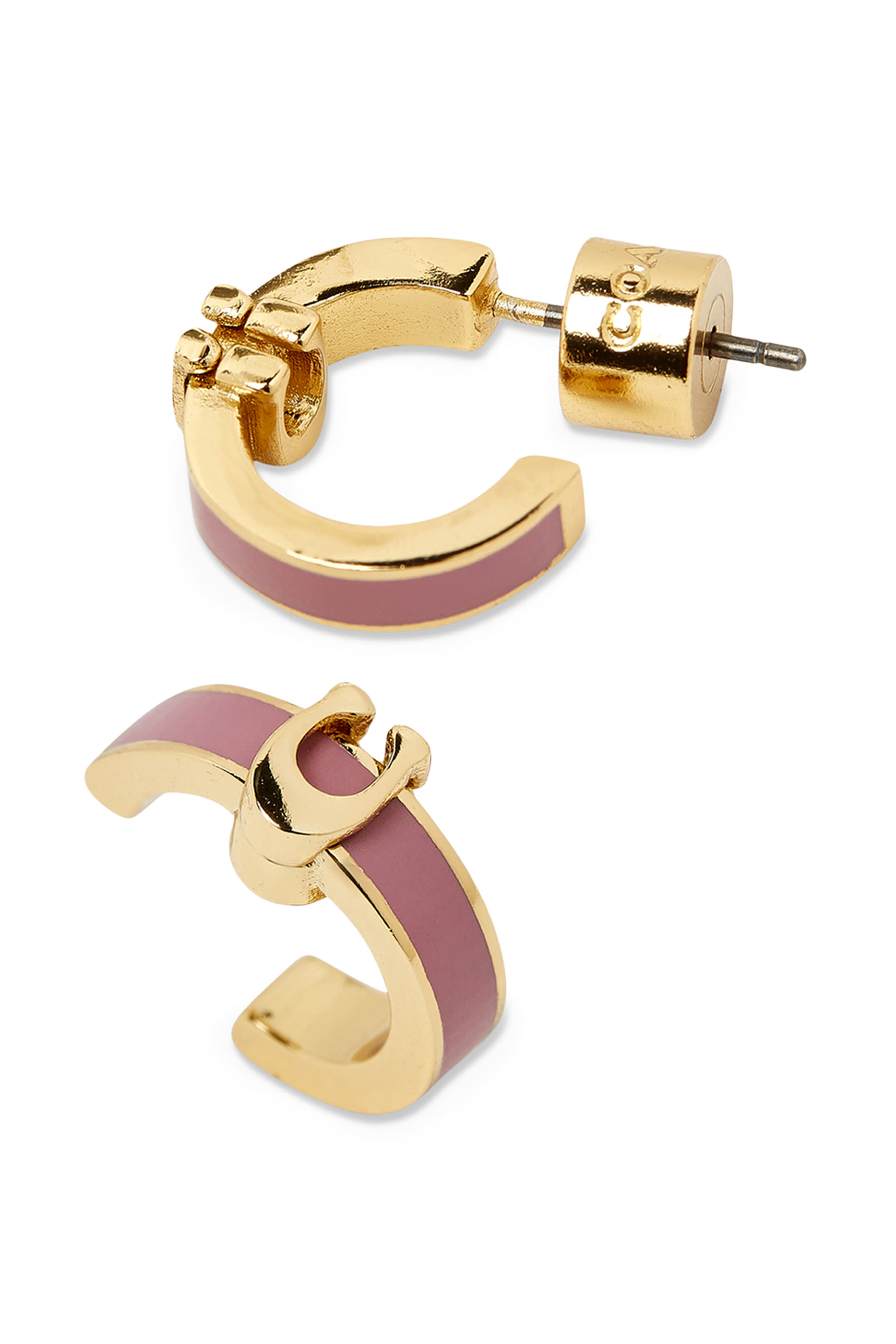 Enamel C Huggie Earrings 