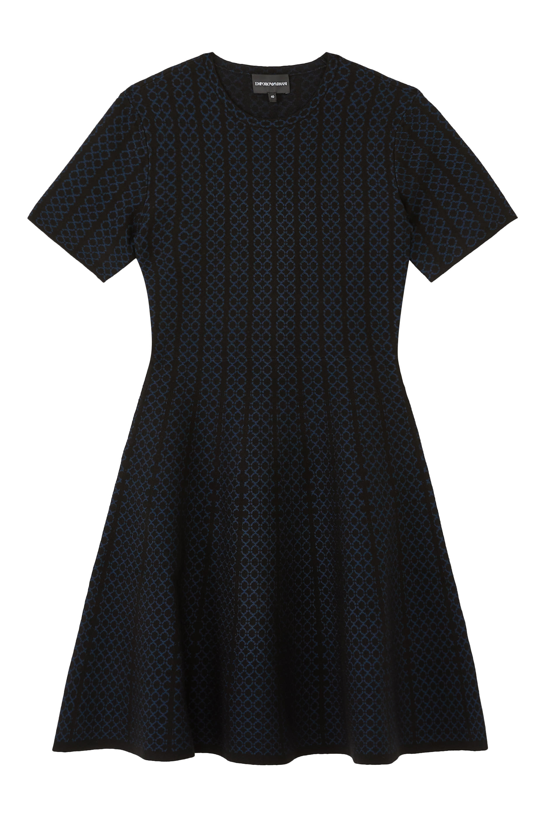 Jacquard Knit Flared Dress