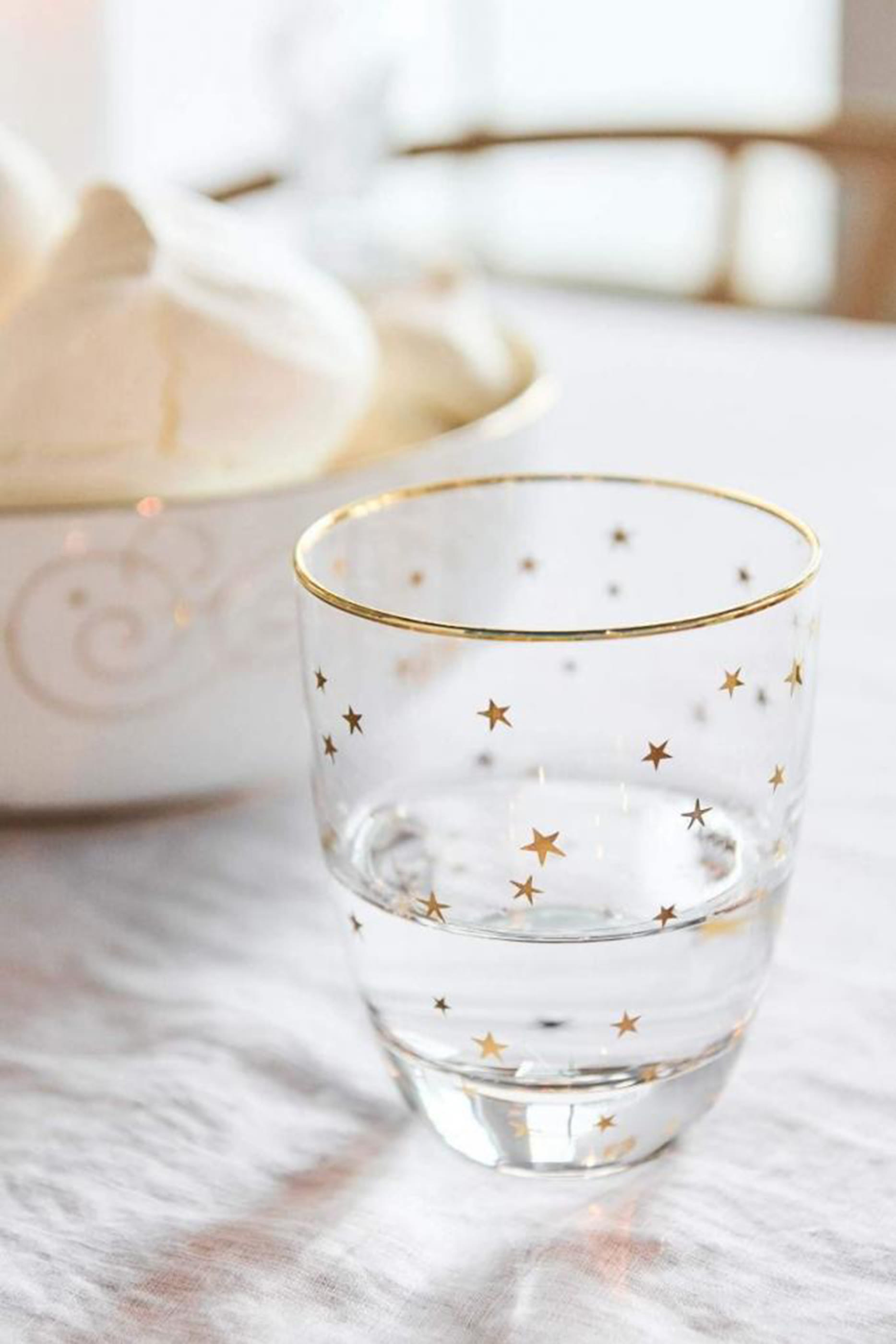 Stars Gold Water Glass