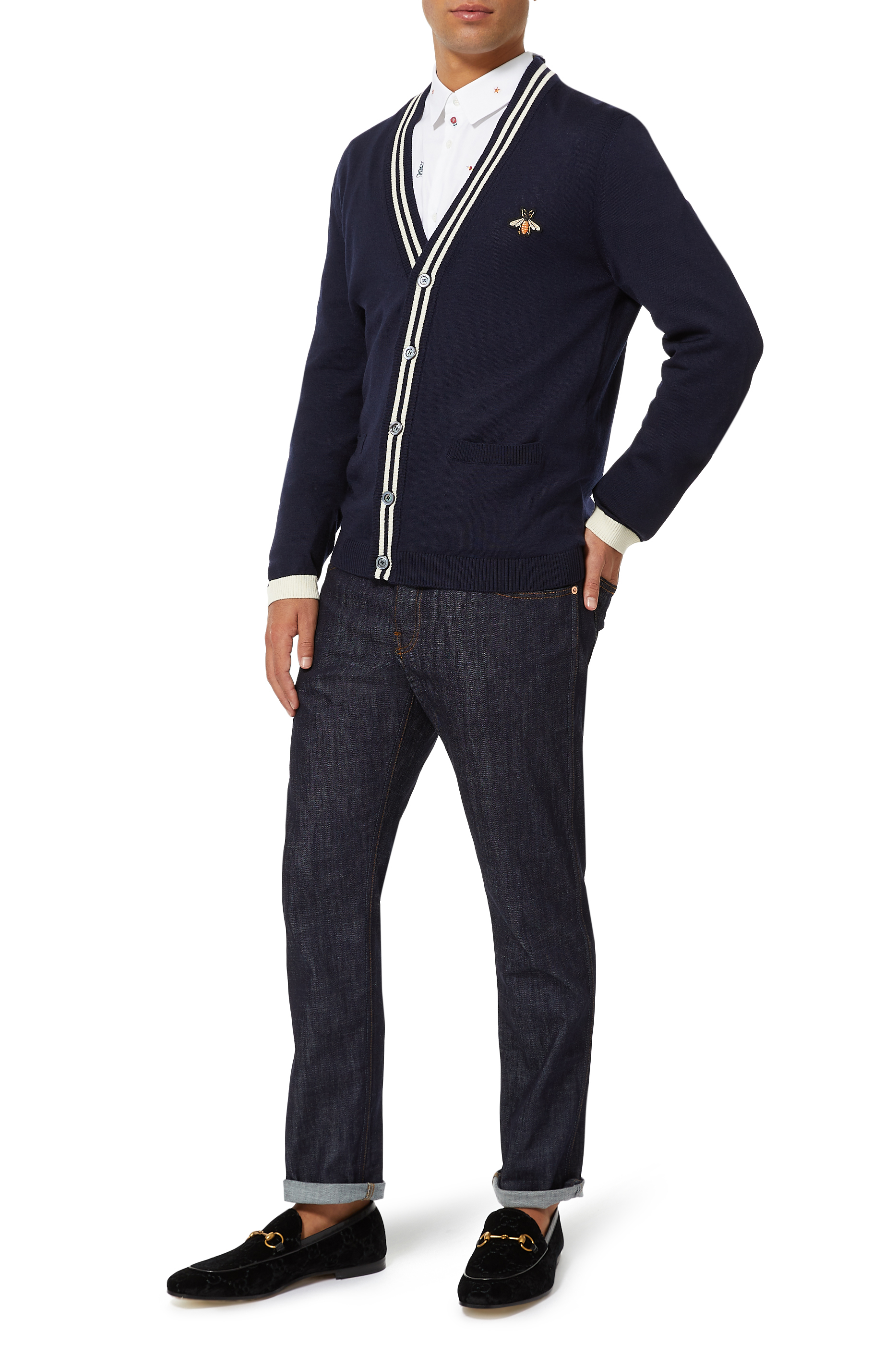 Bee-Patch Wool Cardigan