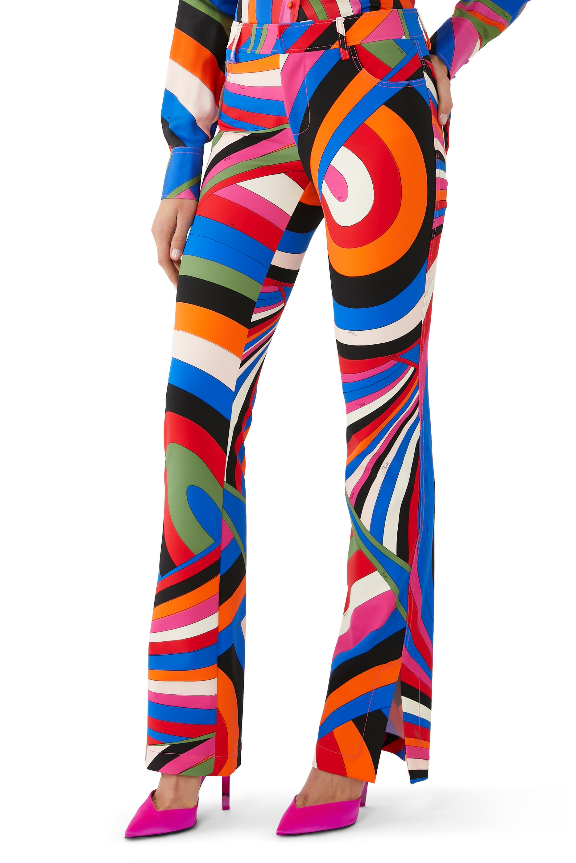 Iride-Print Silk Pants