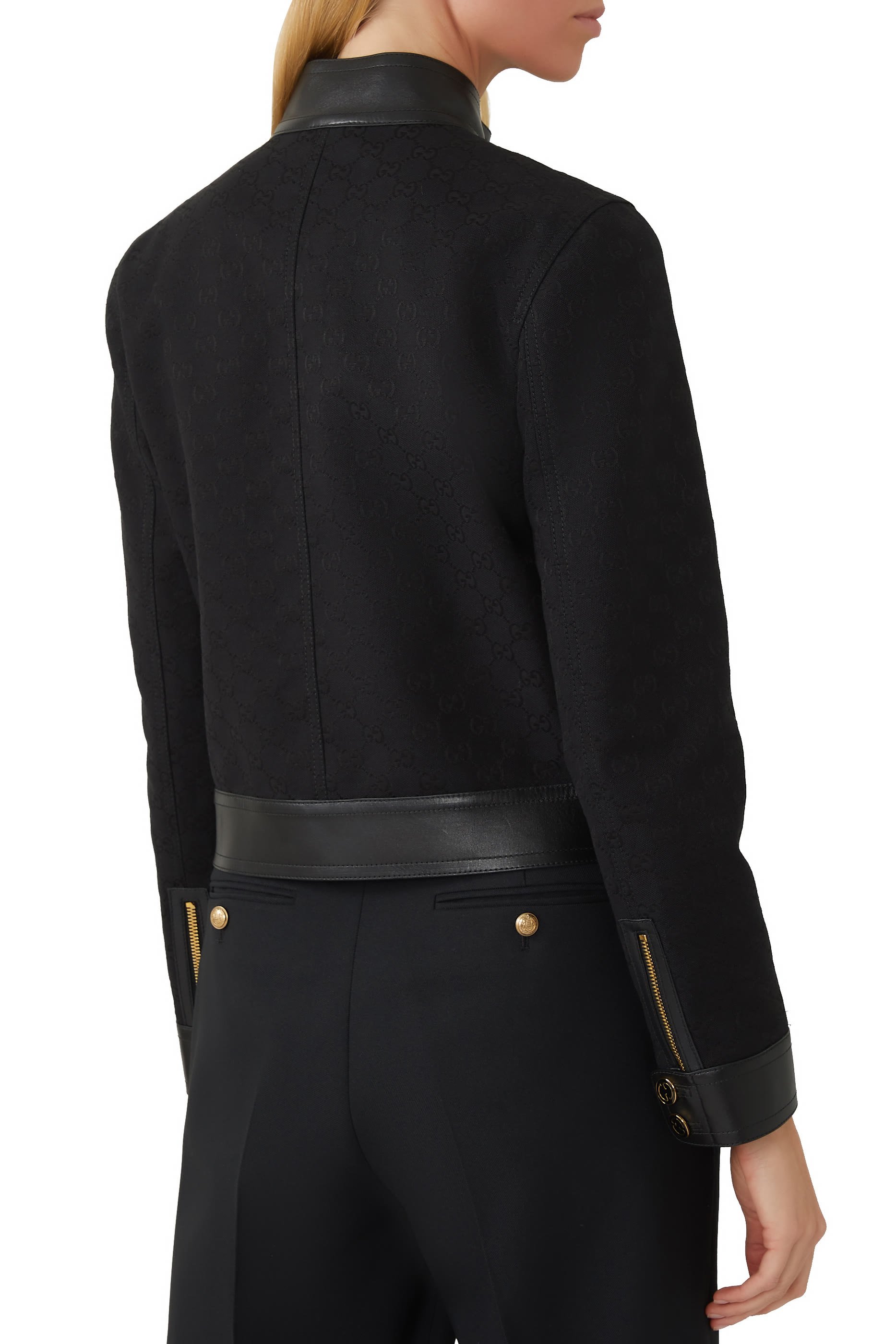 GG Canvas & Leather Jacket