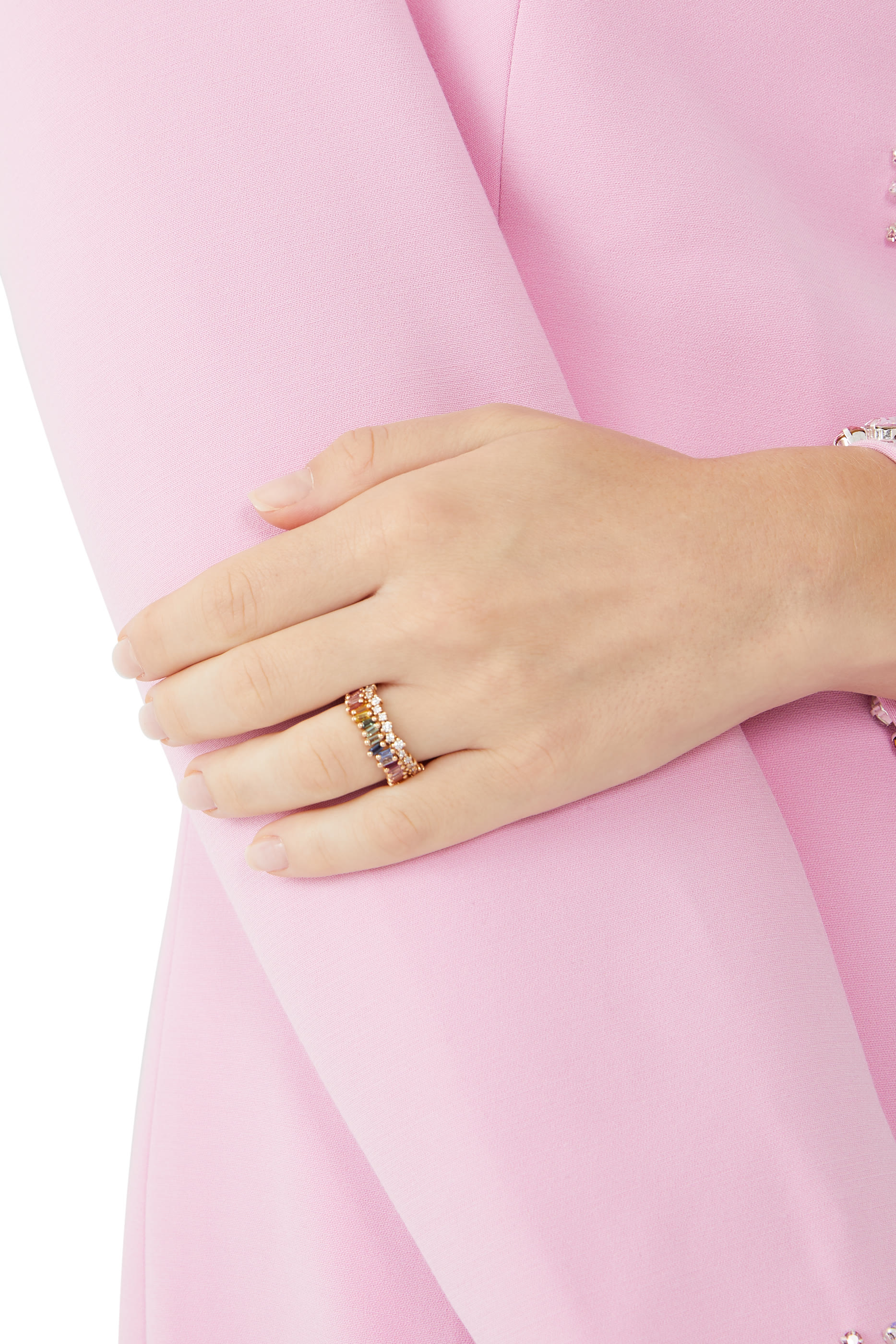 Short Stack Multi-color Eternity Ring