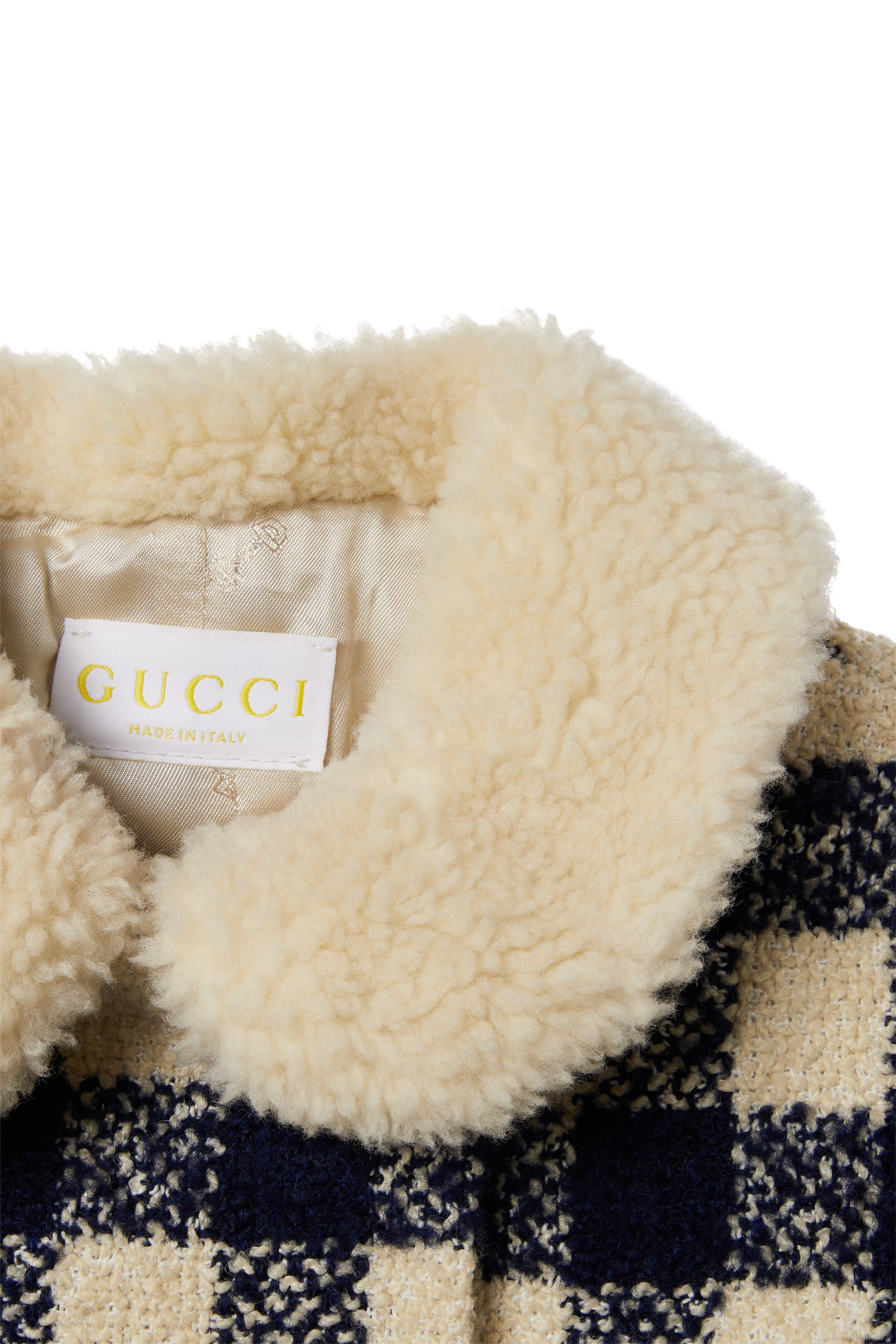Kids Gingham Wool Coat 