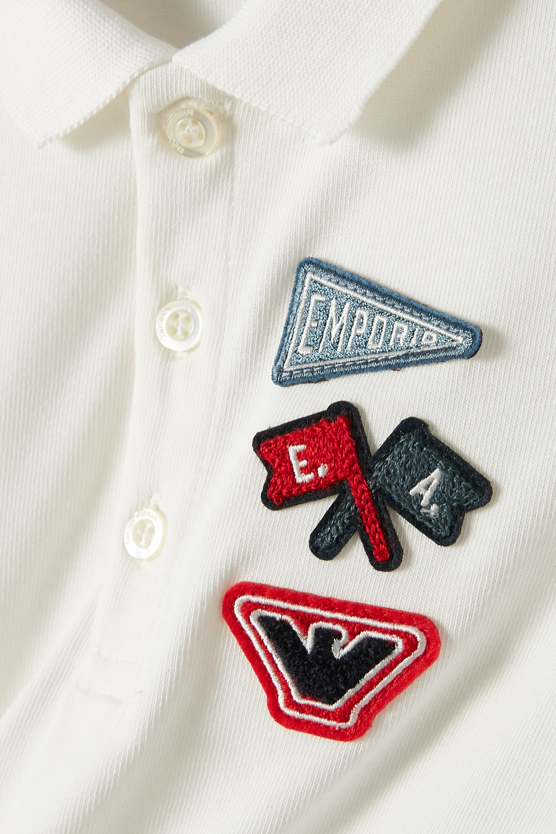 Kids Jersey Polo with Logo & Flag Patch