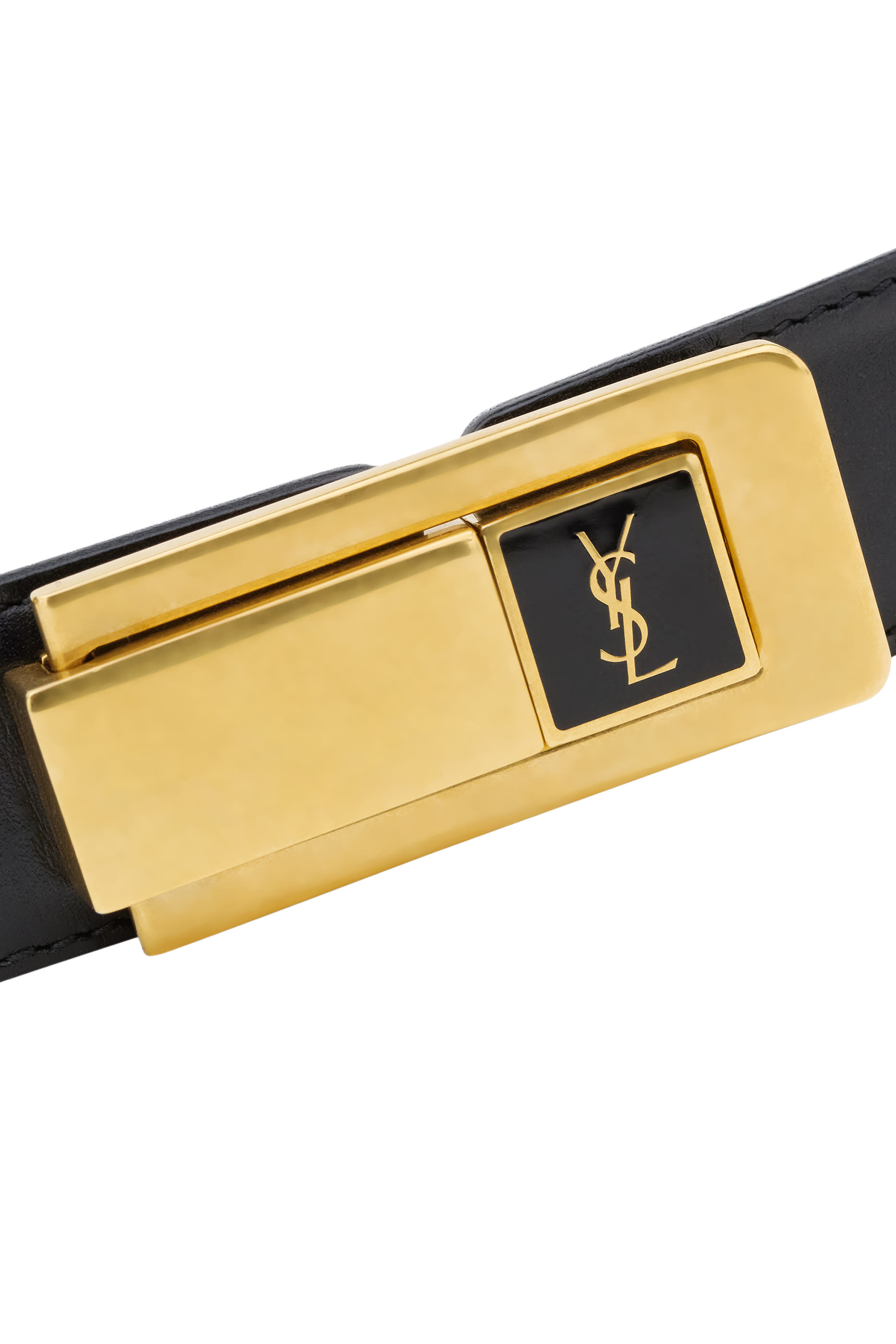  Charni&egrave;re Buckle Belt in Smooth Leather 