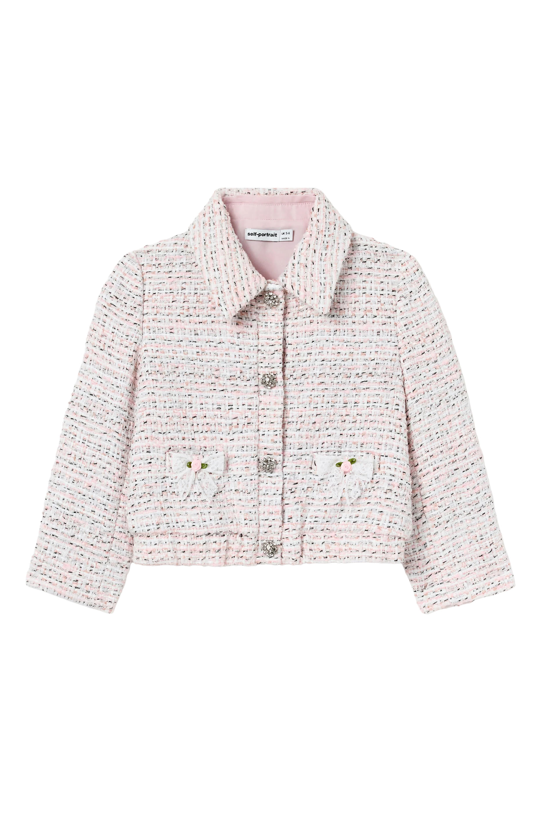 Kids Boucl&eacute; Lace Bow Jacket
