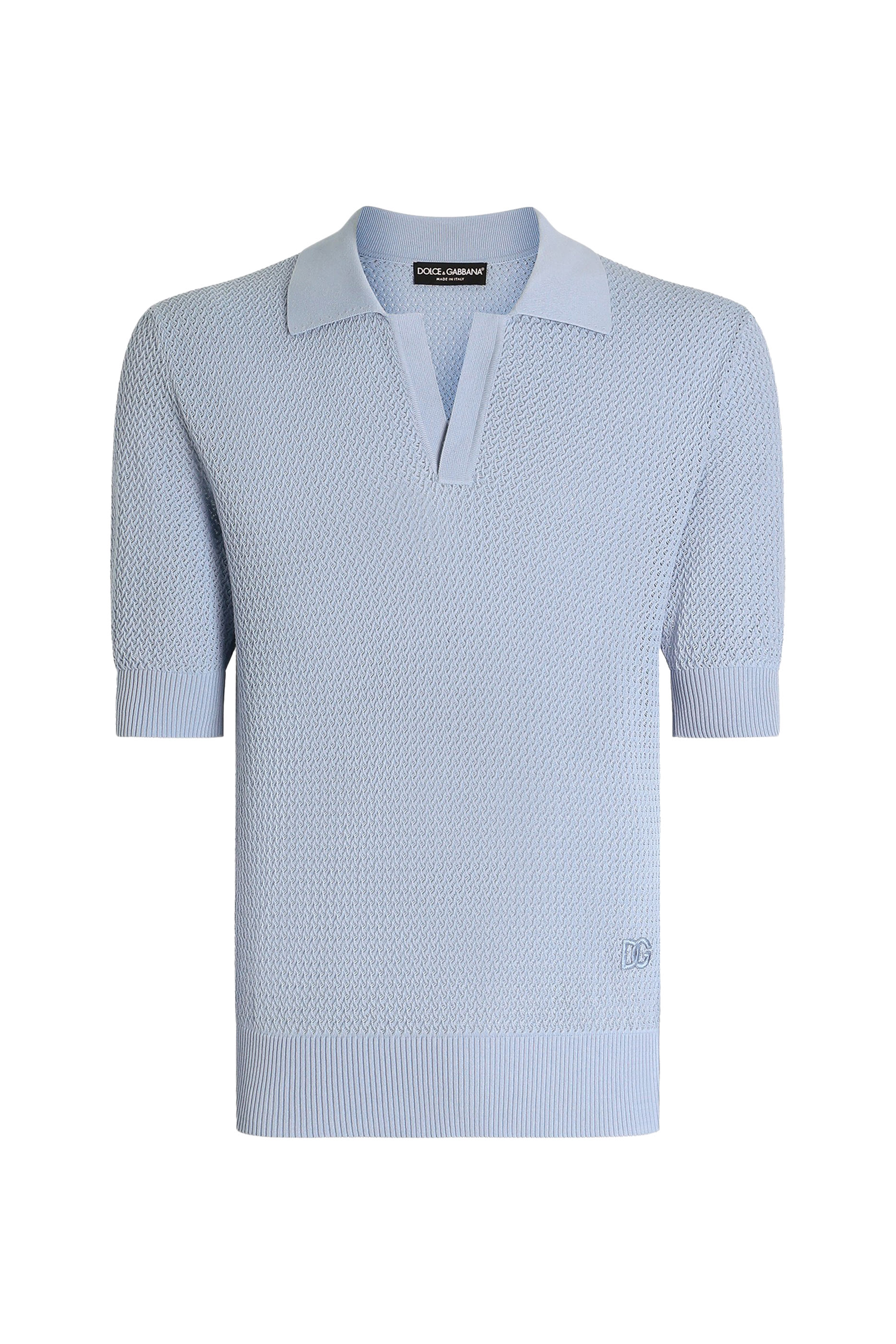 Micro-Pattern Cotton Polo Shirt