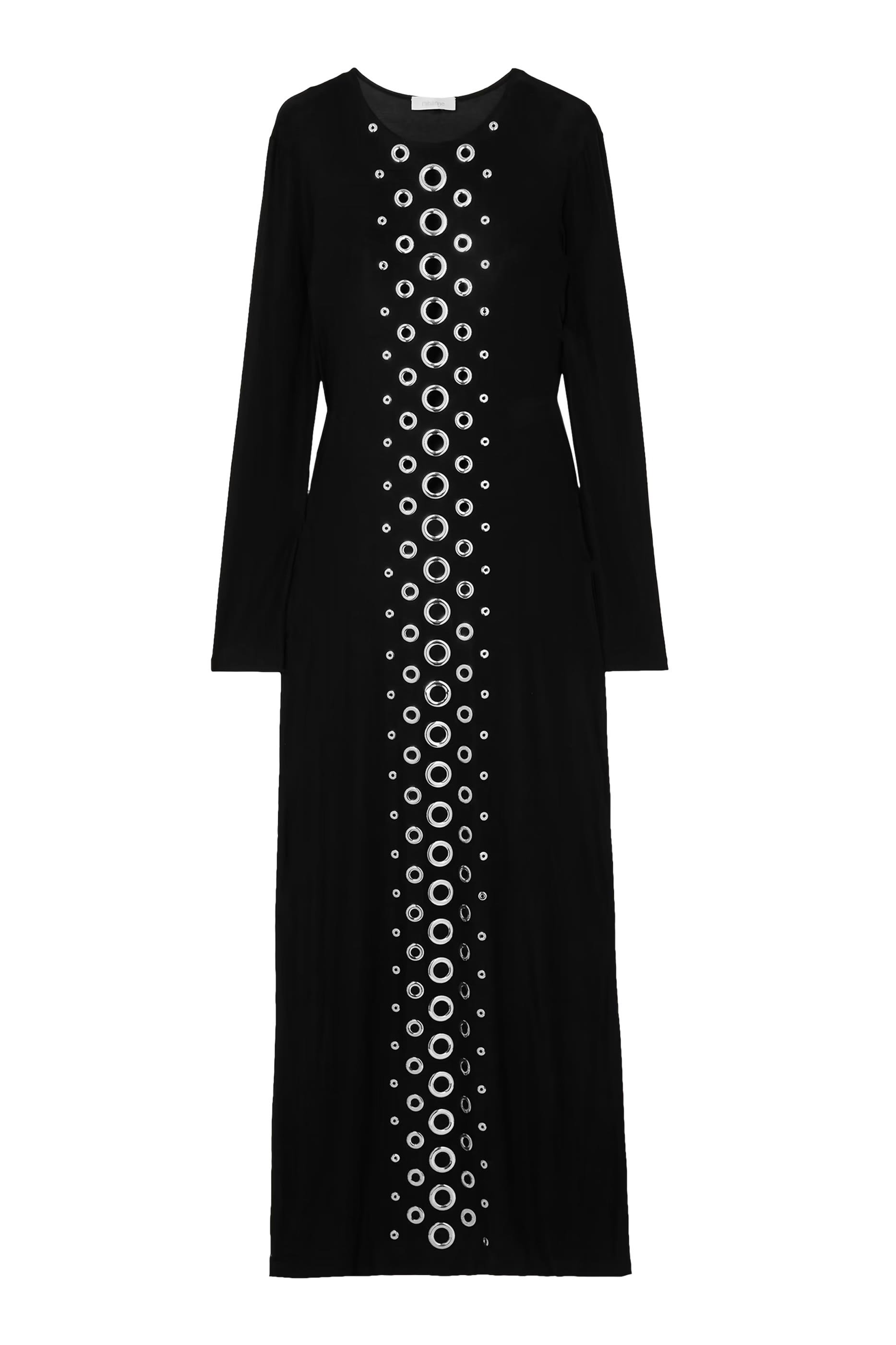  Silver Eyelet Long Dress