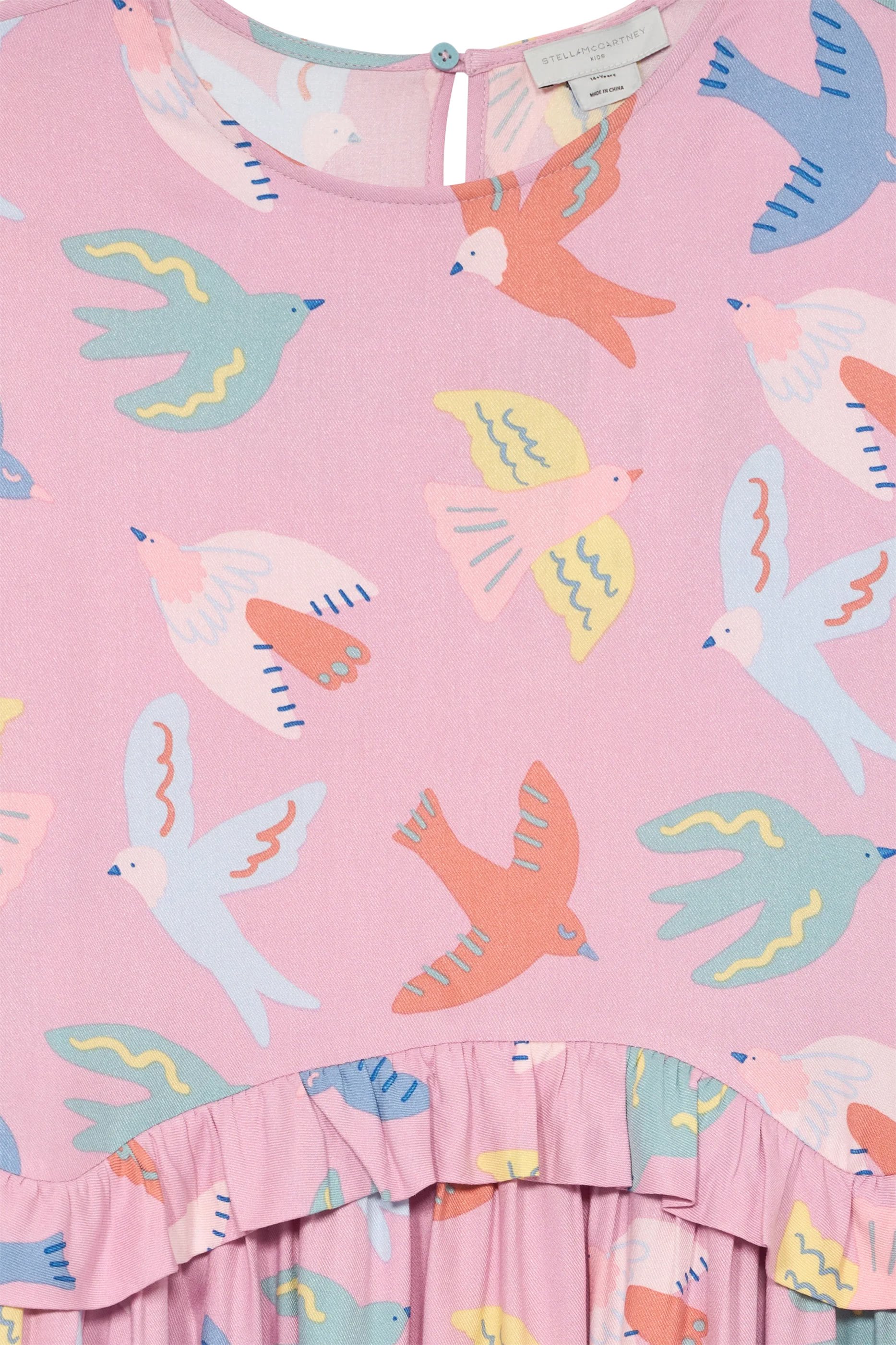 Kids Dove Print Long-Sleeve Dress