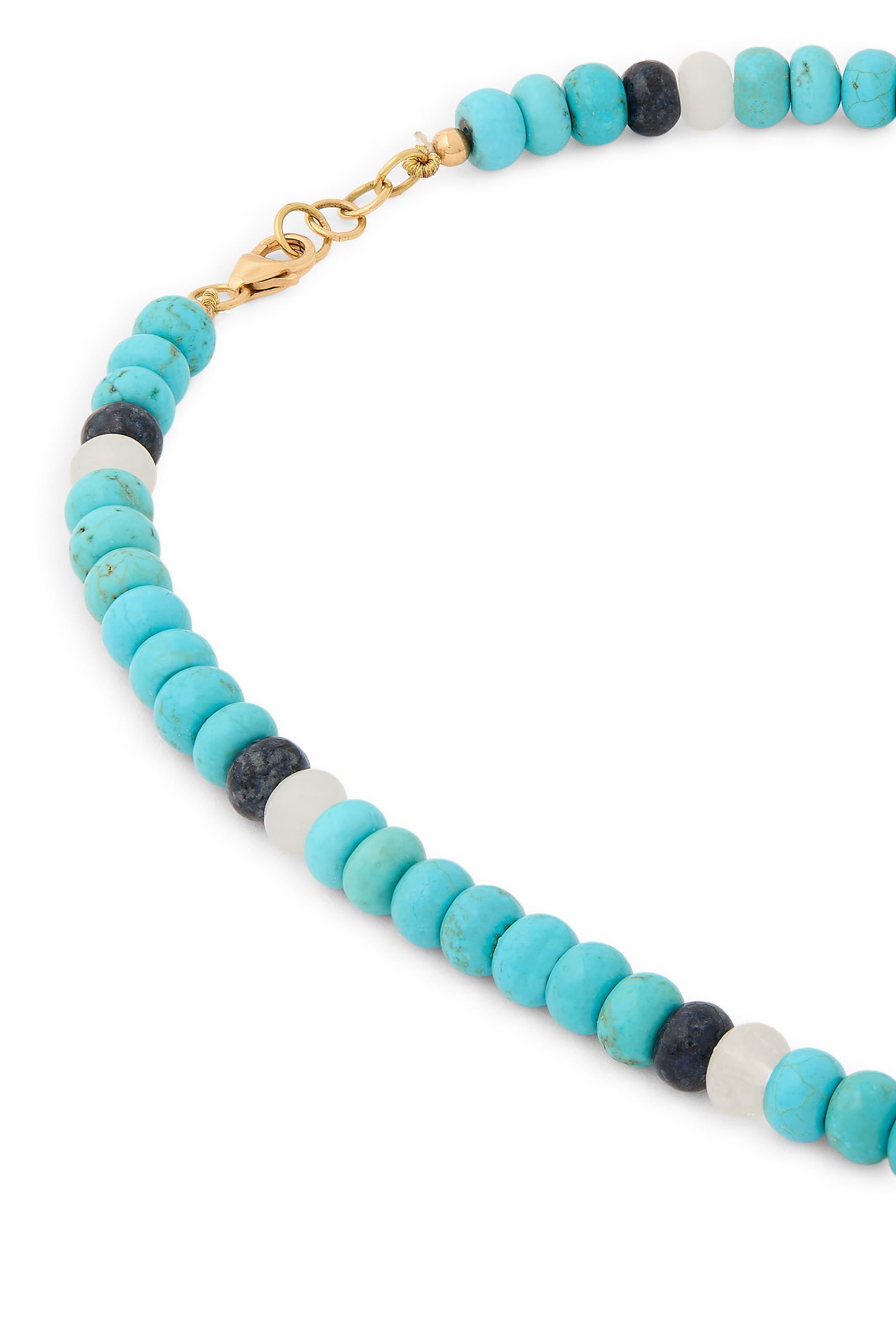 Beaded Psychedeliah Necklace, 18K Yellow Gold, Beads & White Diamonds