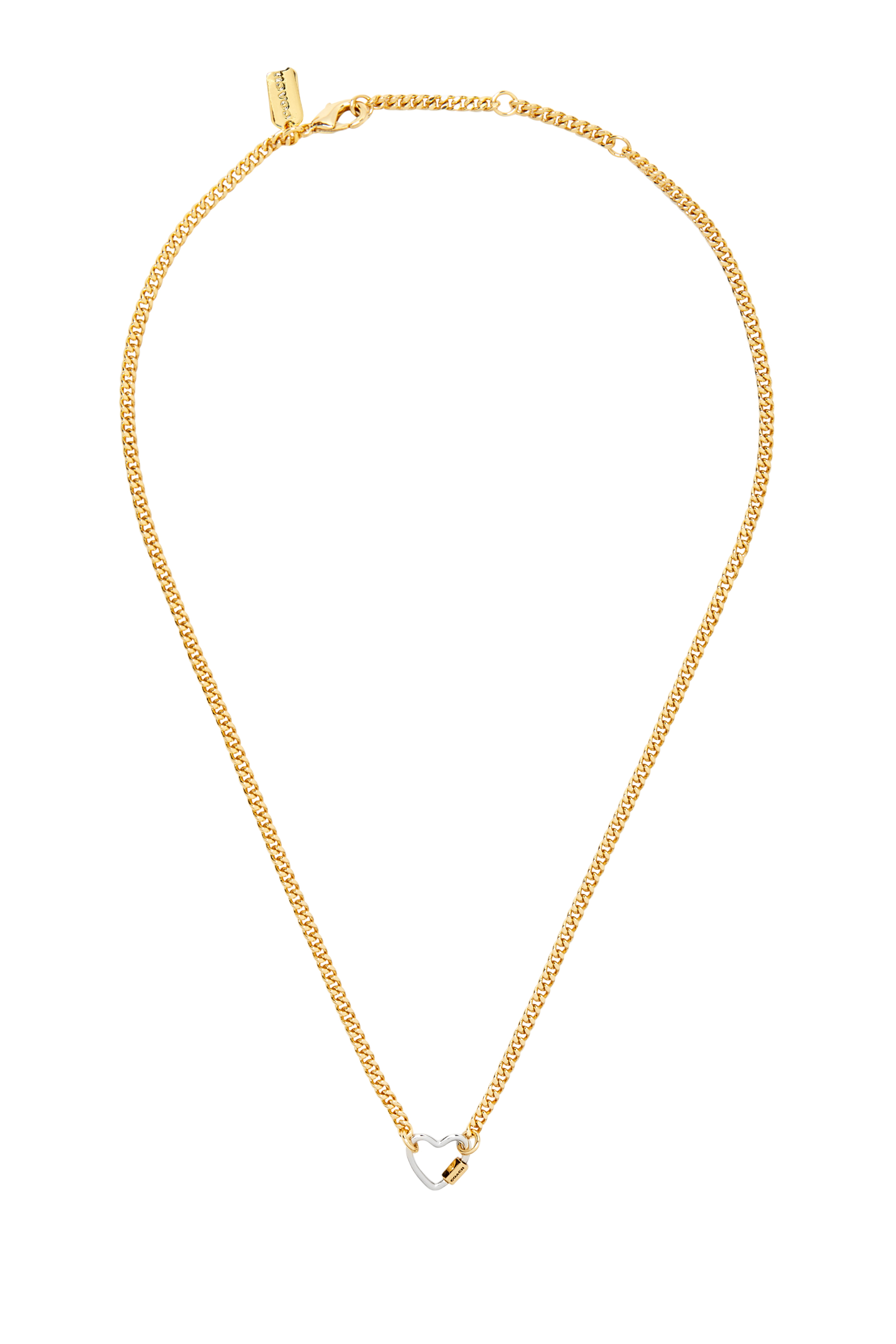 Signature Carabiner Heart Pendant Necklace, Metal