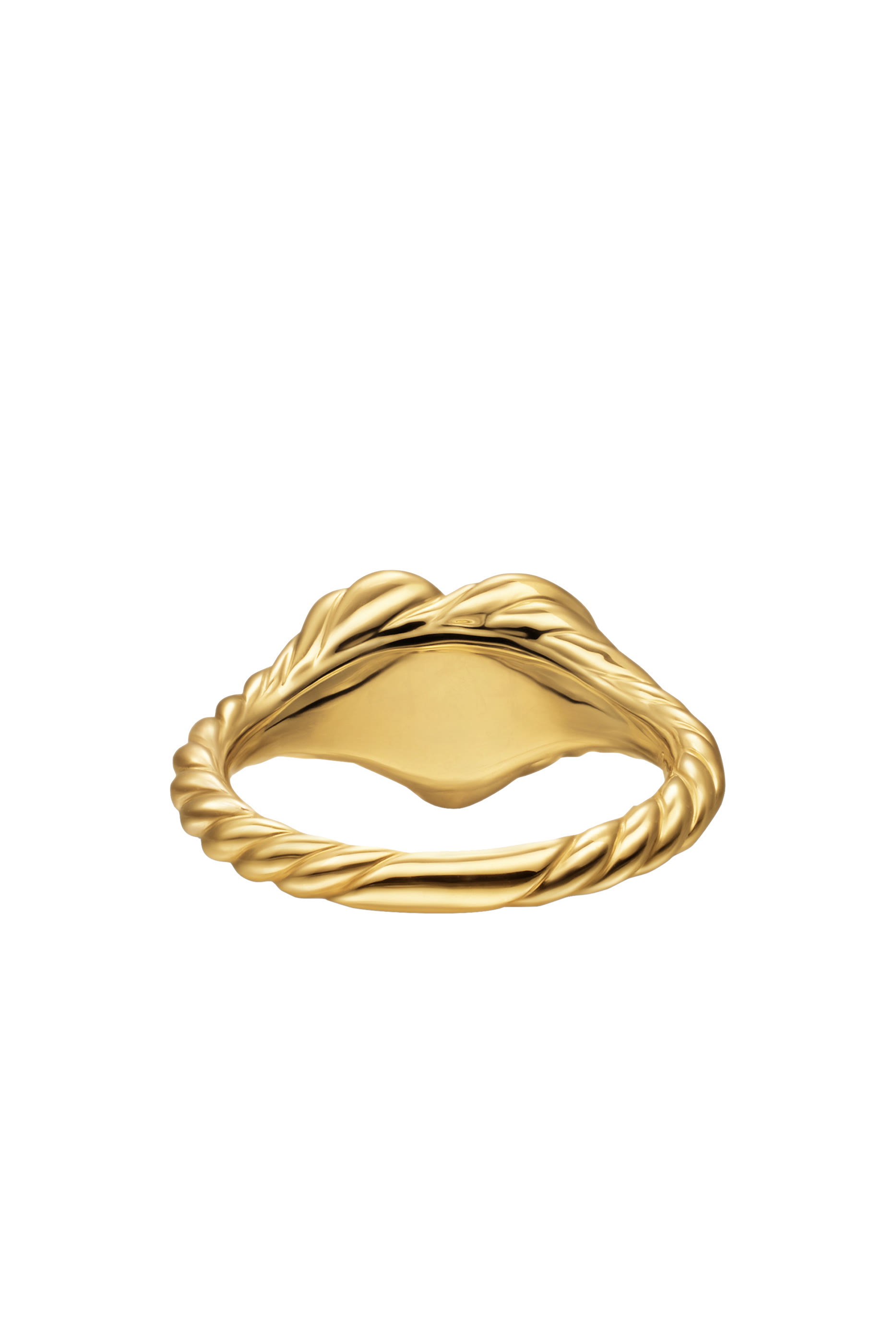 Sculpted Cable Heart Pinky Ring, 18k Yellow Gold