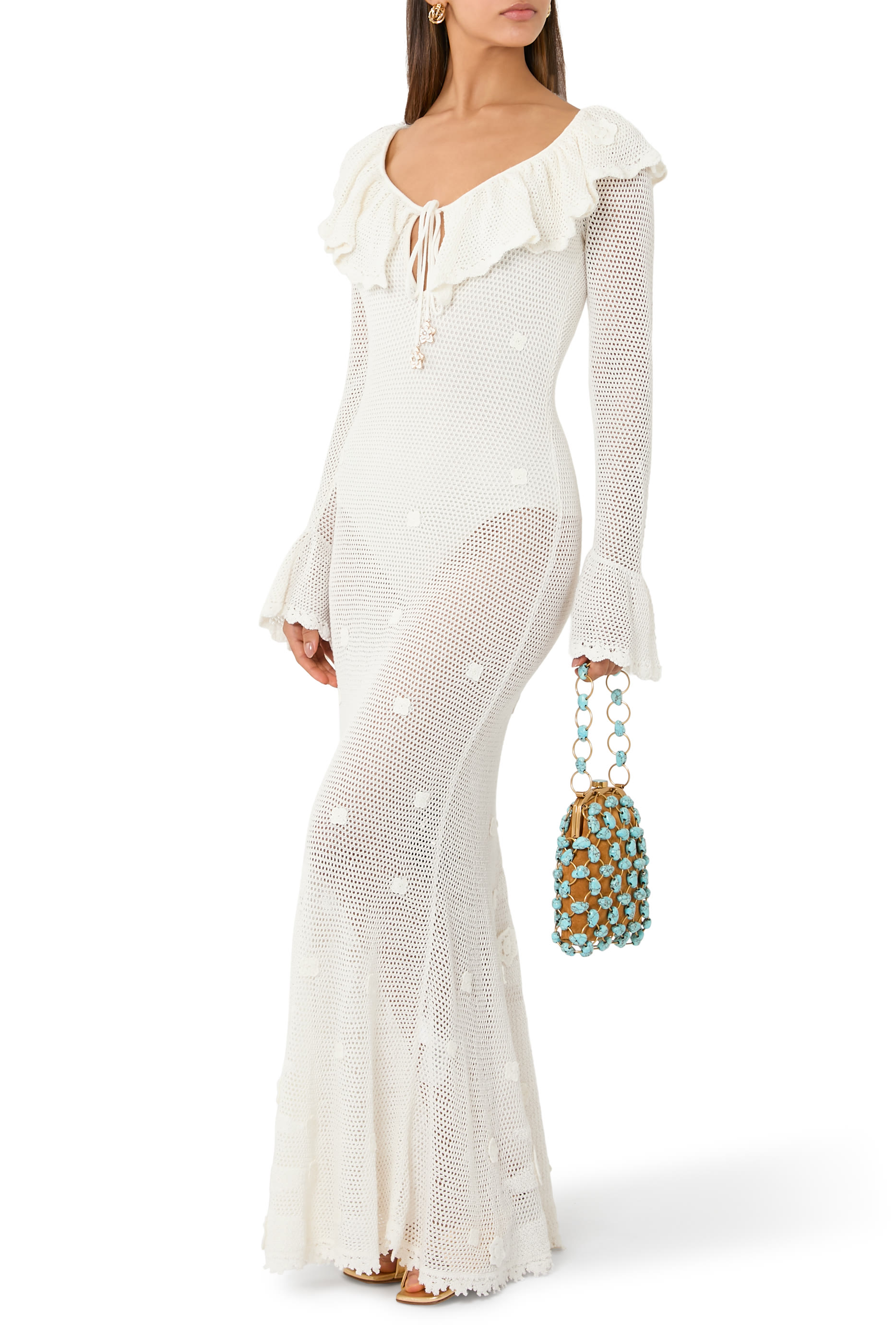 Floral Crochet Midi Dress 