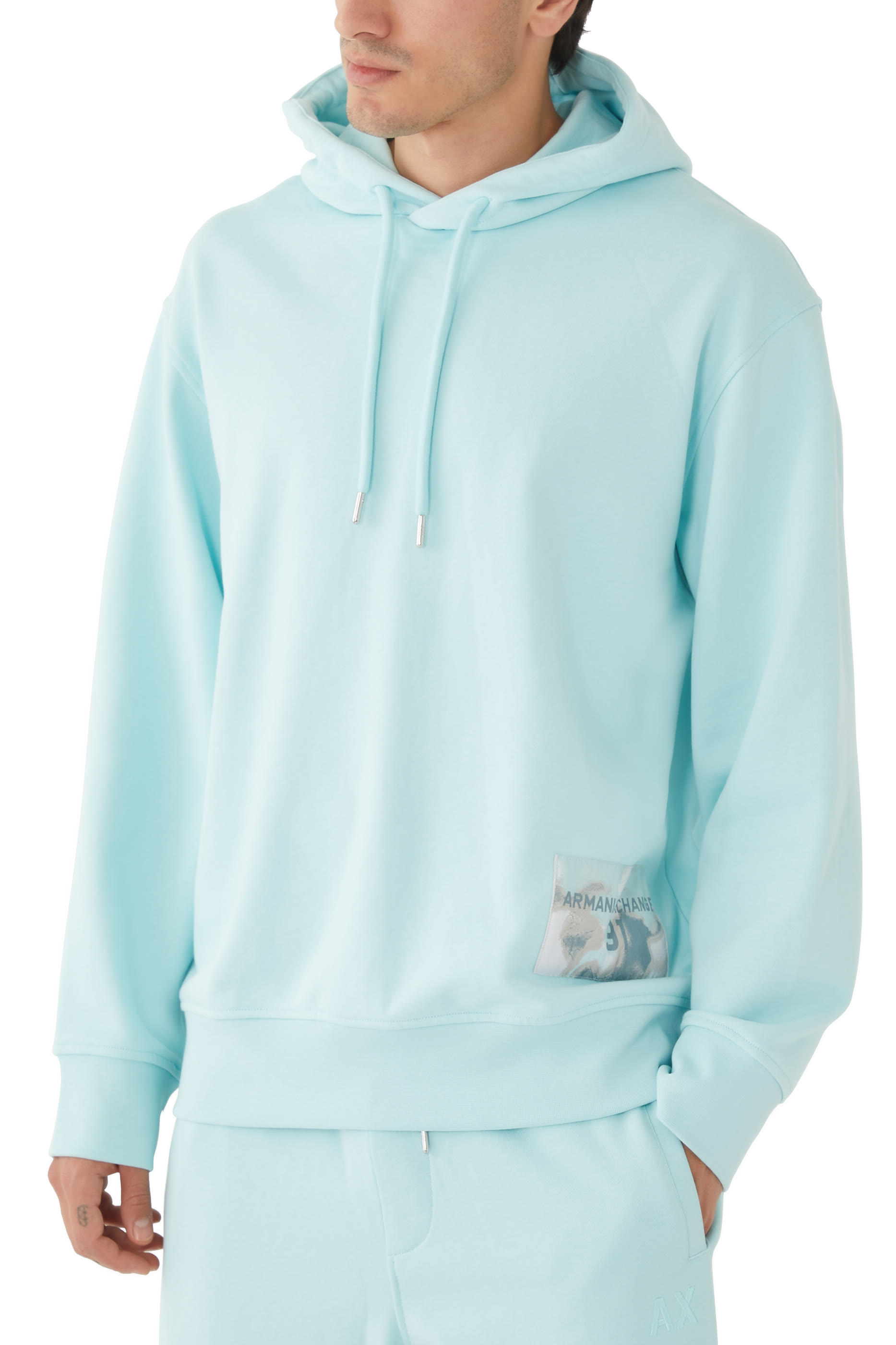 Cotton Jersey Logo Patch Sweatshirt Hoodie