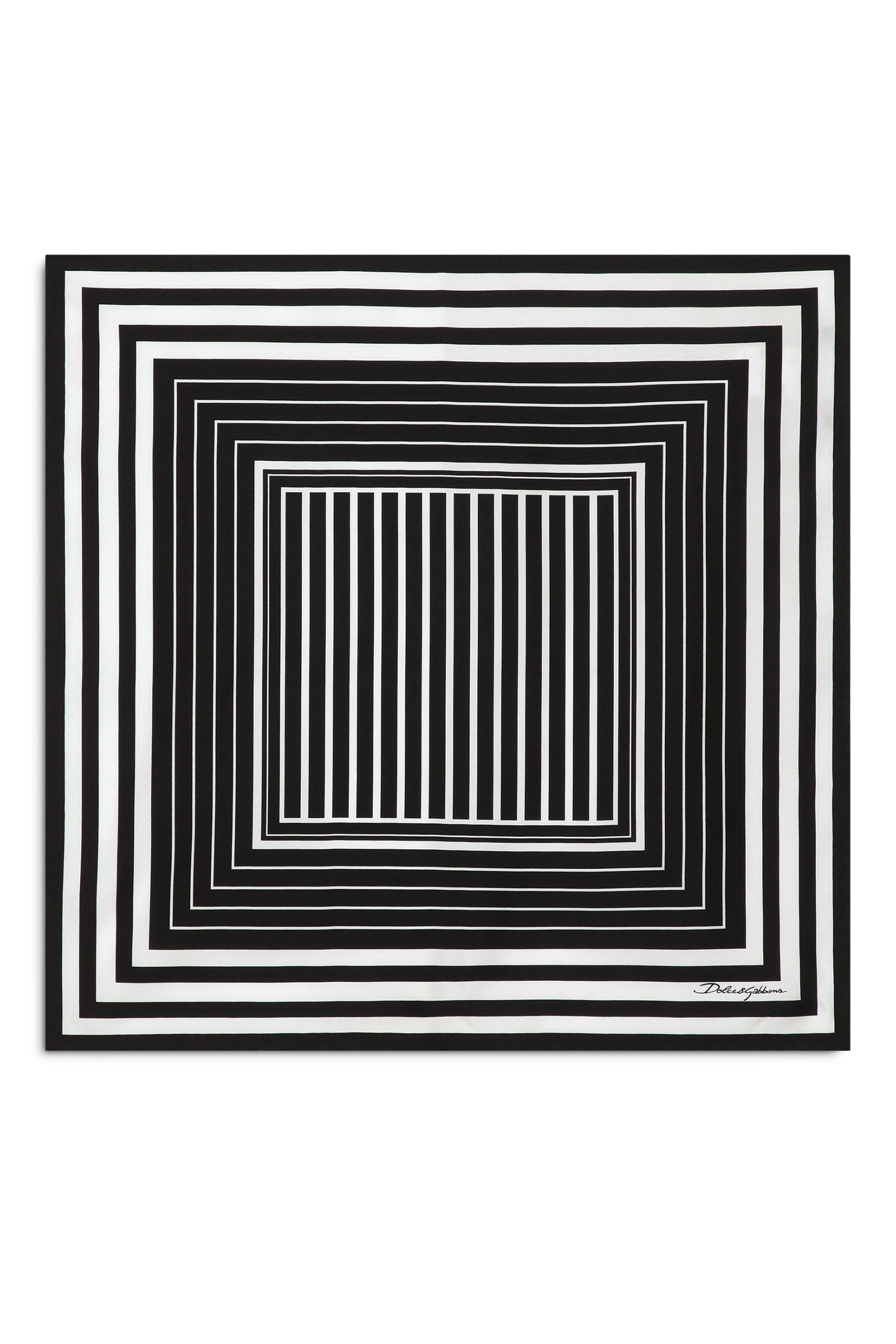 Striped Print Silk Twill Scarf