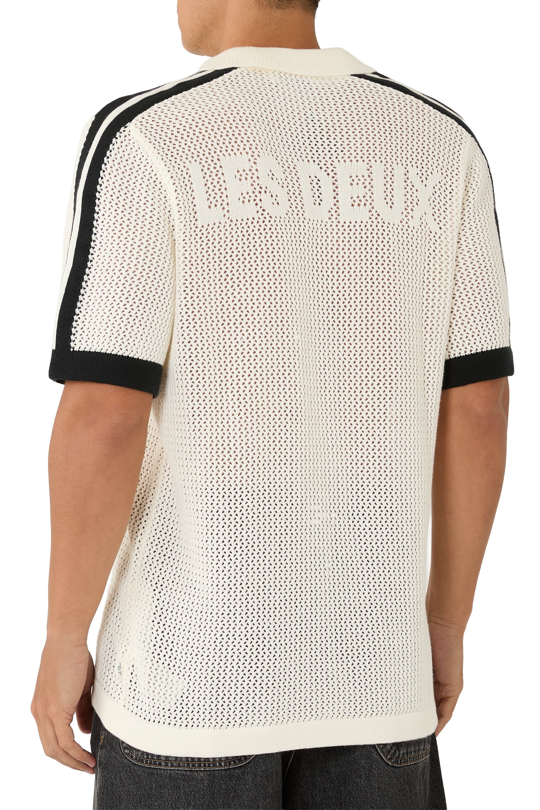 Logo Grid Knitted Polo