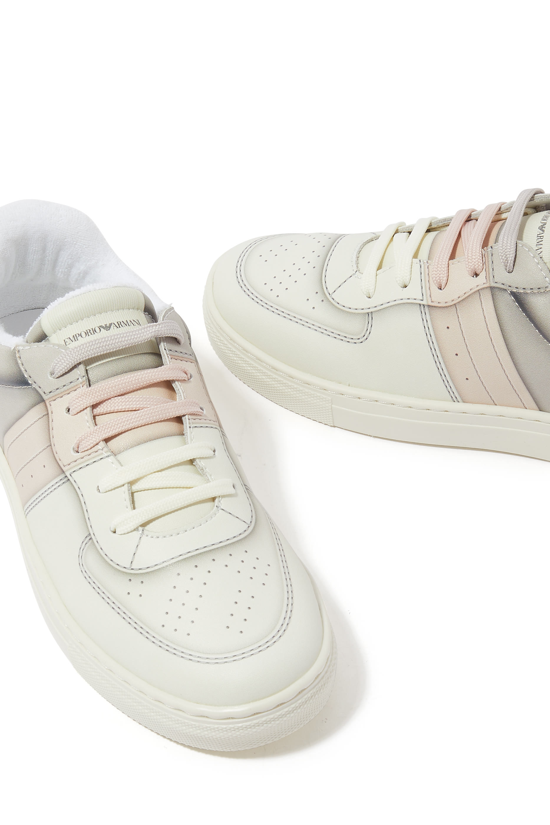 Kids EA Logo Leather Sneakers