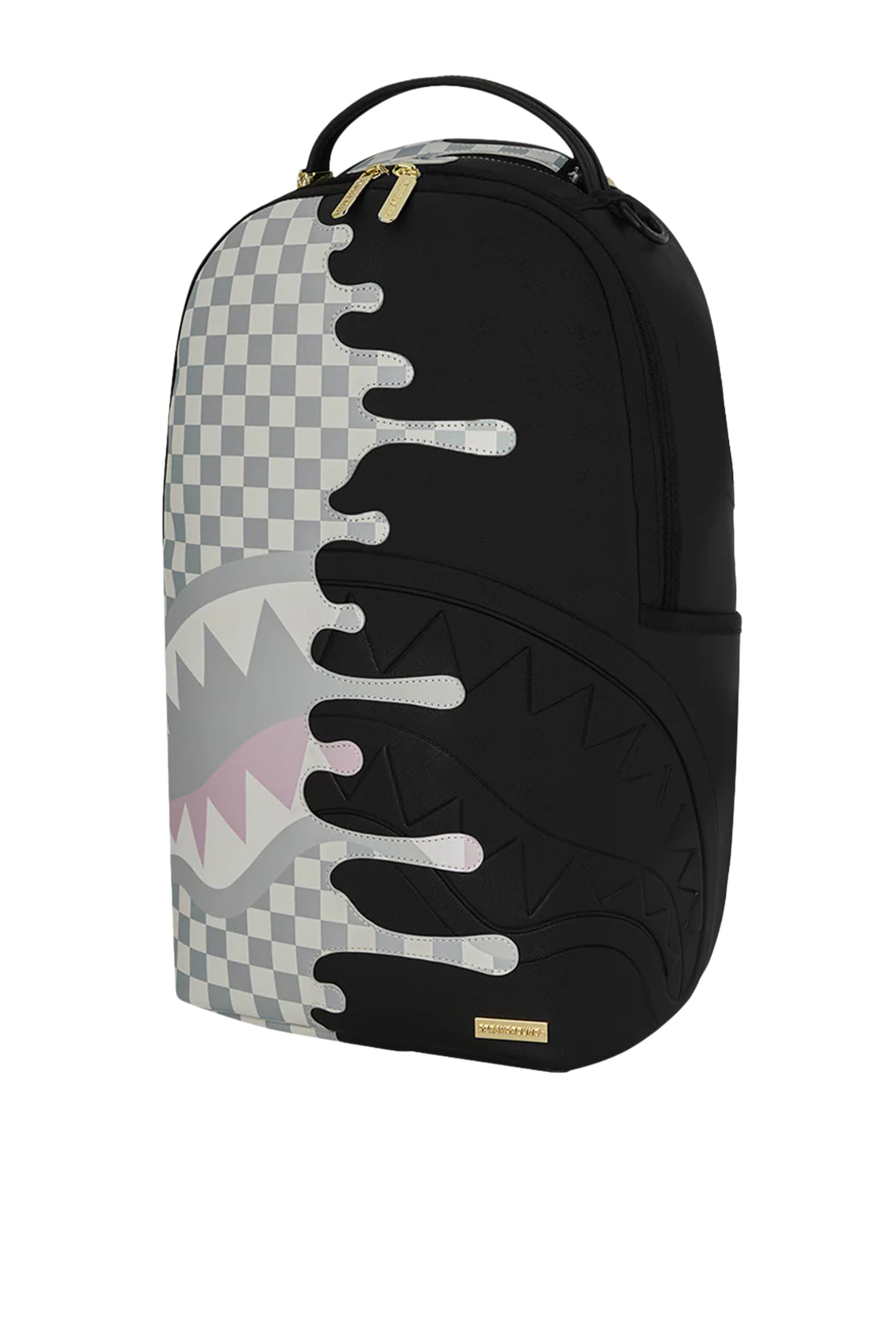 Kids Cream Check Side Drip Backpack 