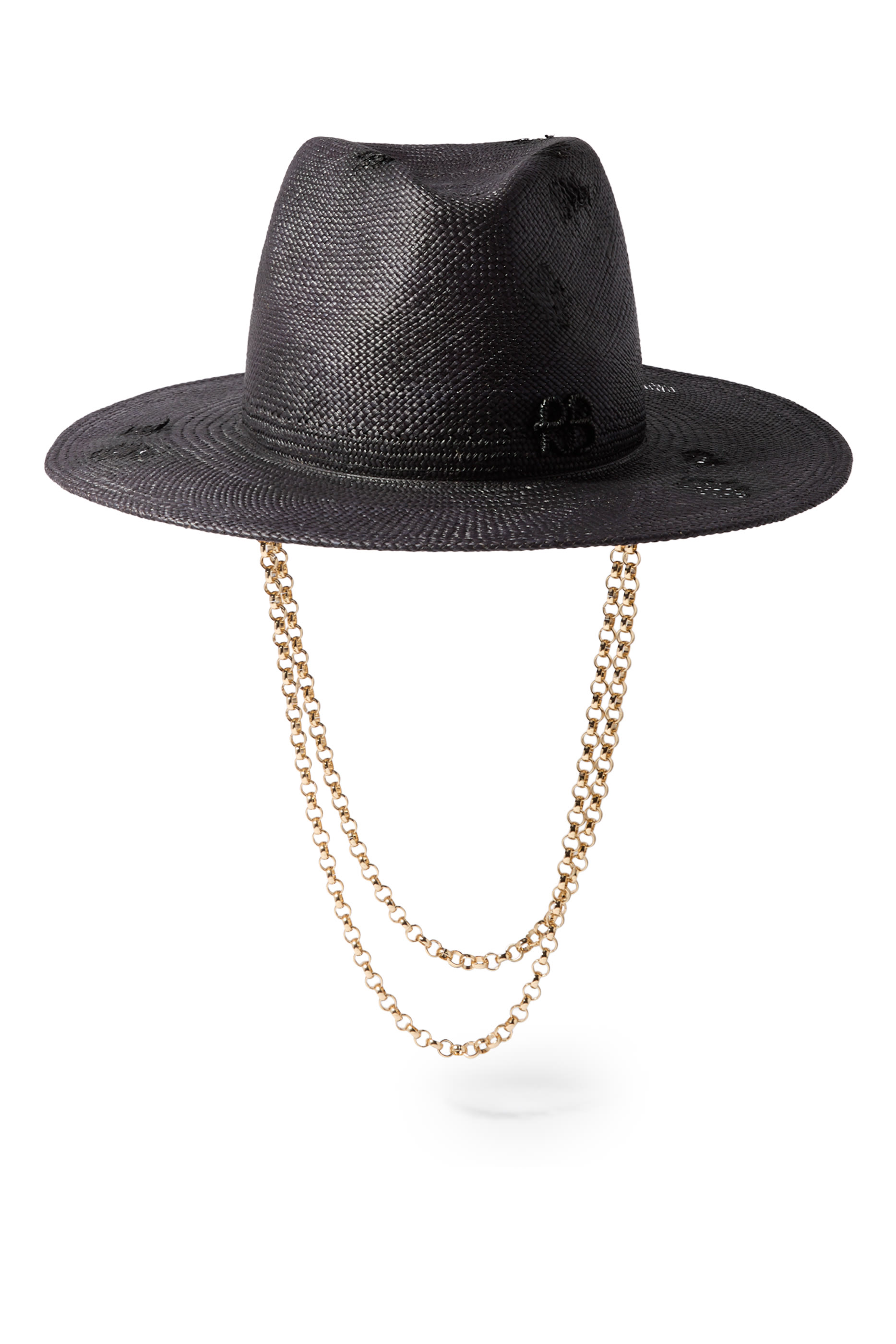 Double Chain Strap Fedora Hat