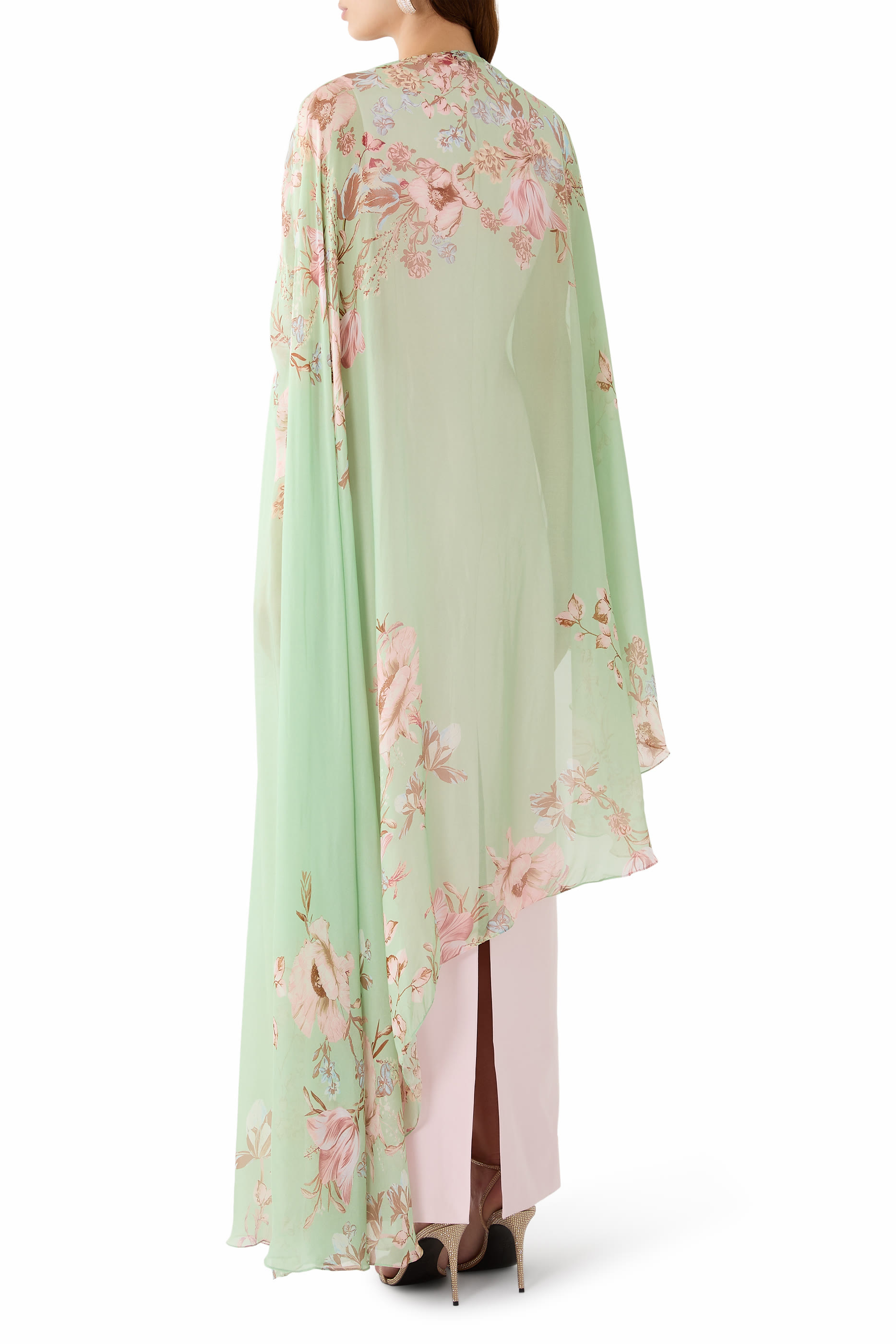 Erza Ruched Cape Dress