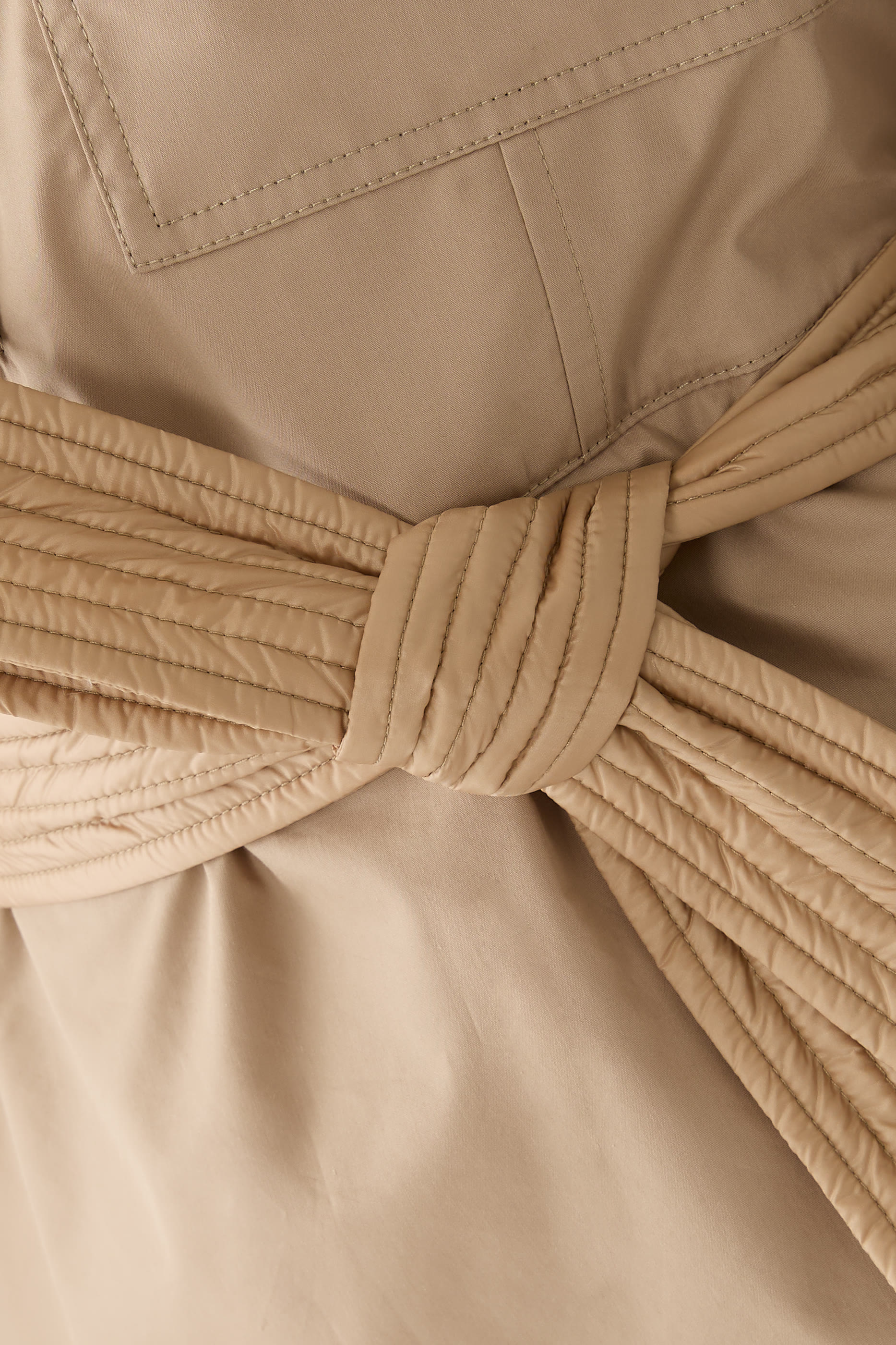 Belted Poplin Midi Dress 