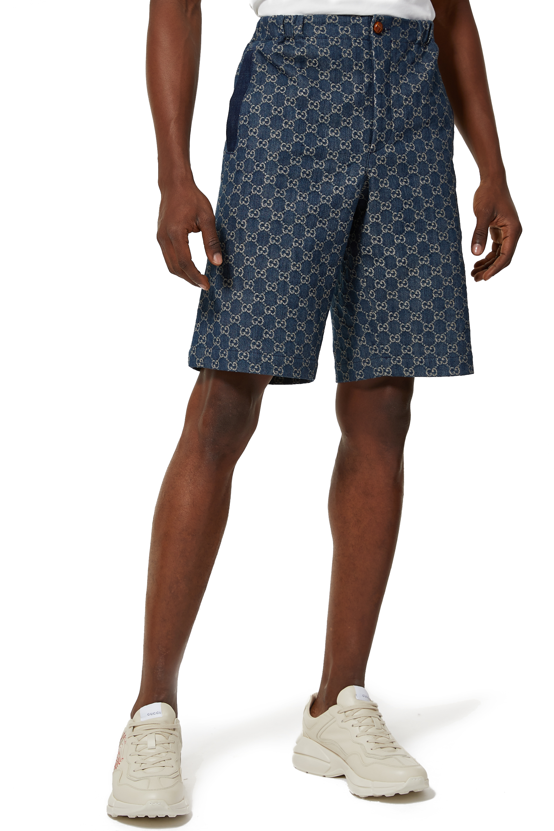 Eco washed GG denim shorts