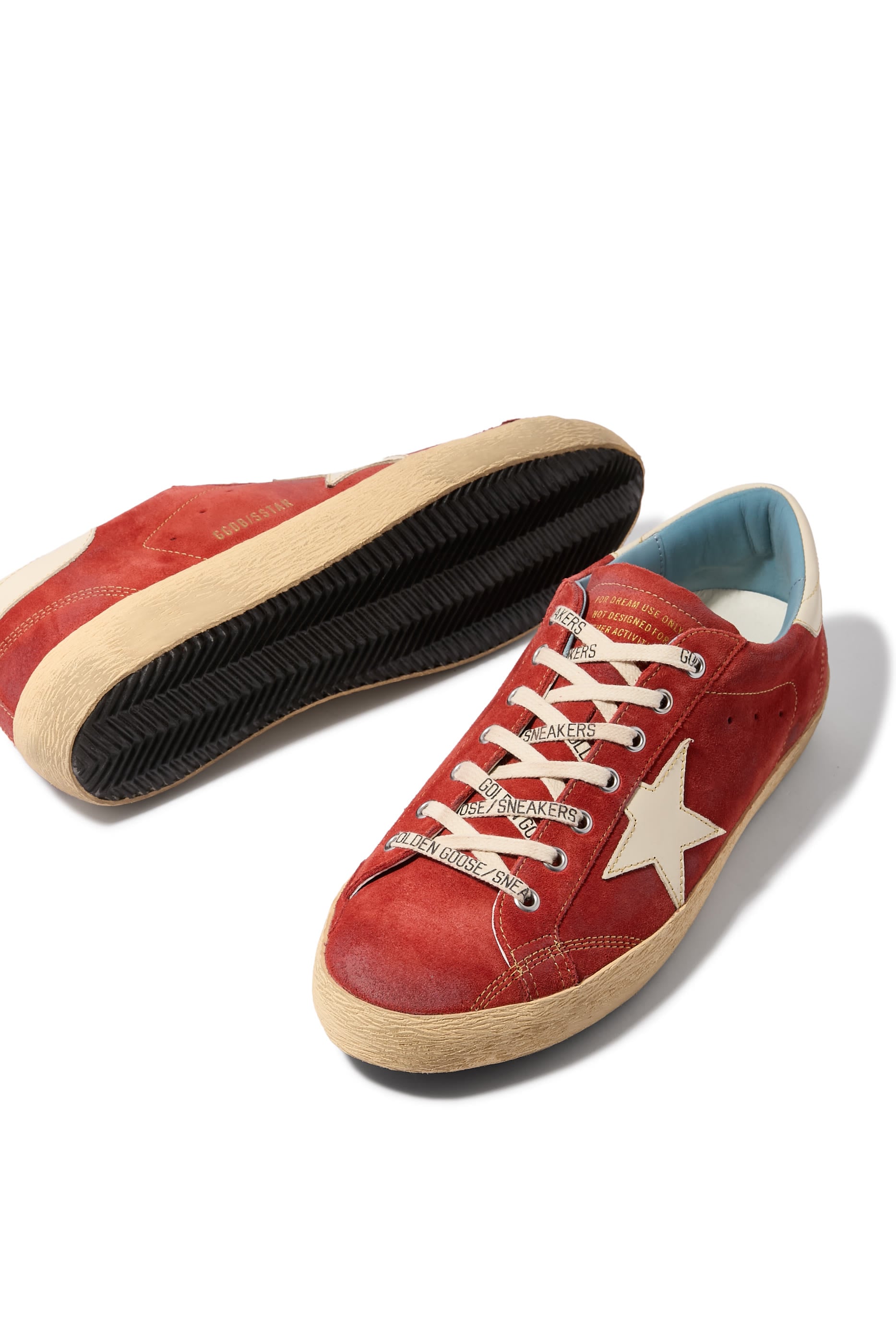 Men&rsquo;s Super-Star Sneakers in Suede with Leather Star 